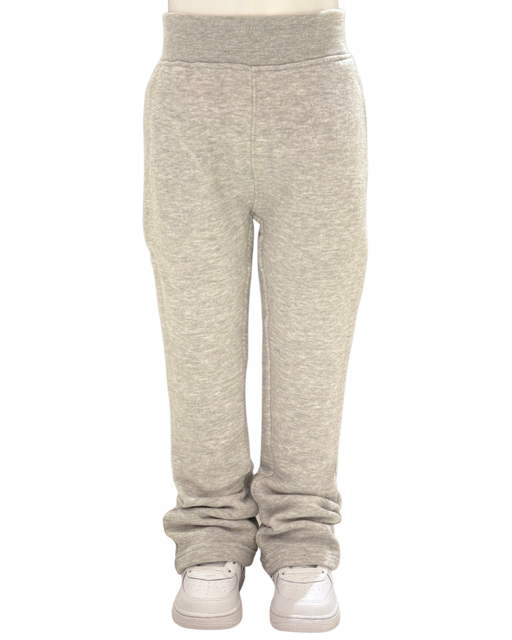 White clearance stacked sweatpants