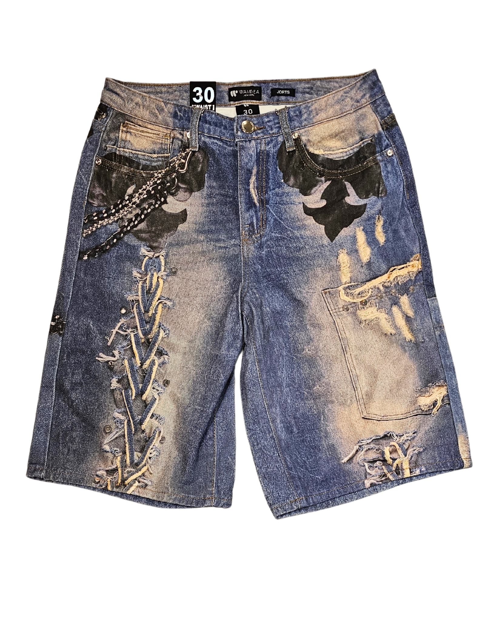 Distressed Raw Denim Short