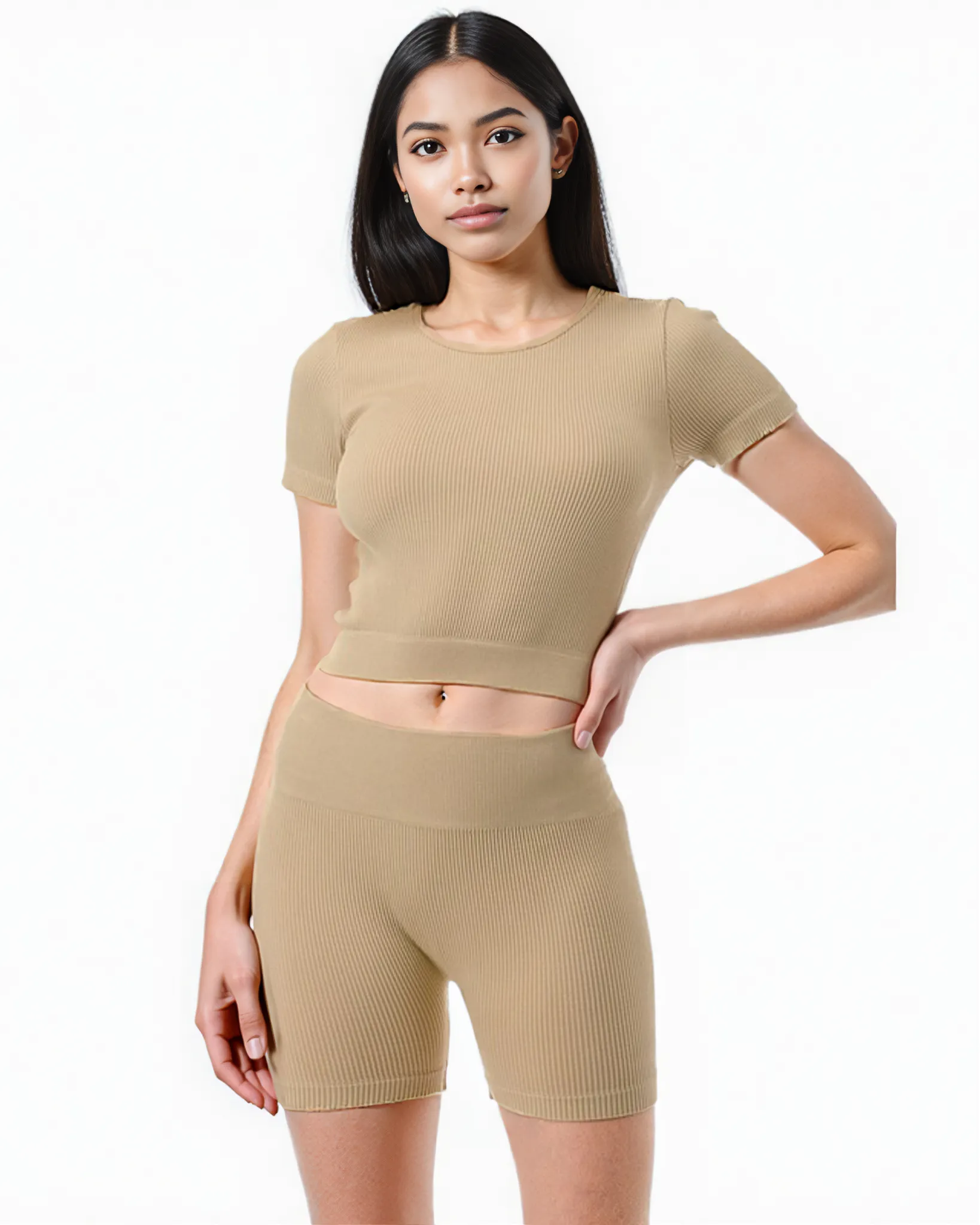 Solid Rib Short Set