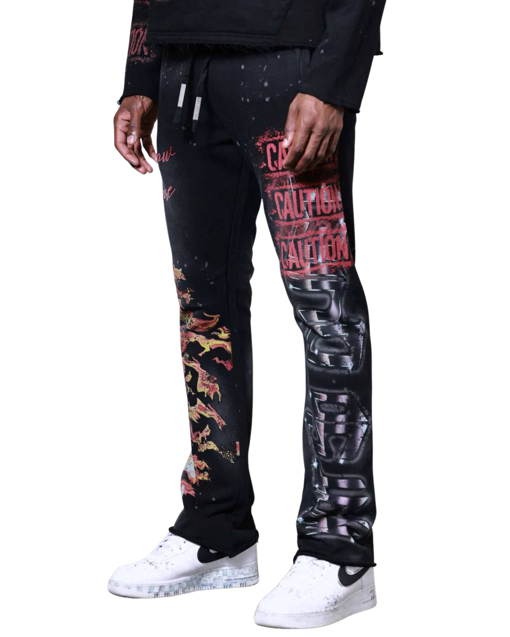 Caution Not So Quiet Stacked Sweatpant