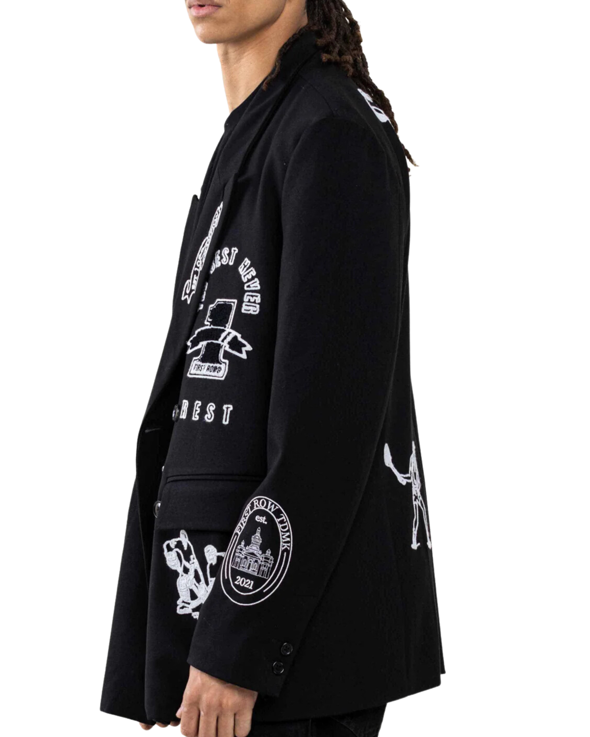Multi Patches Double Breasted Blazer