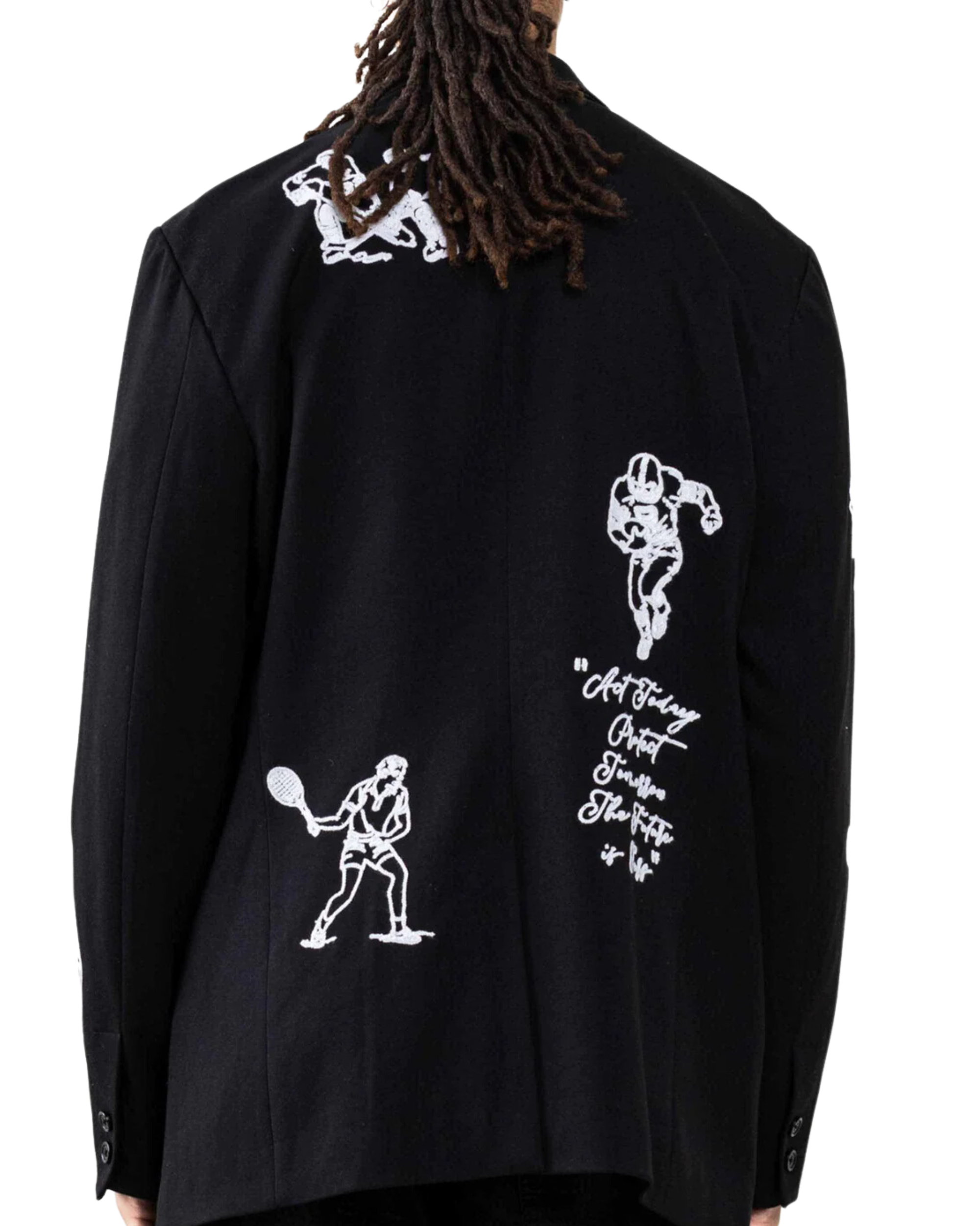 Multi Patches Double Breasted Blazer