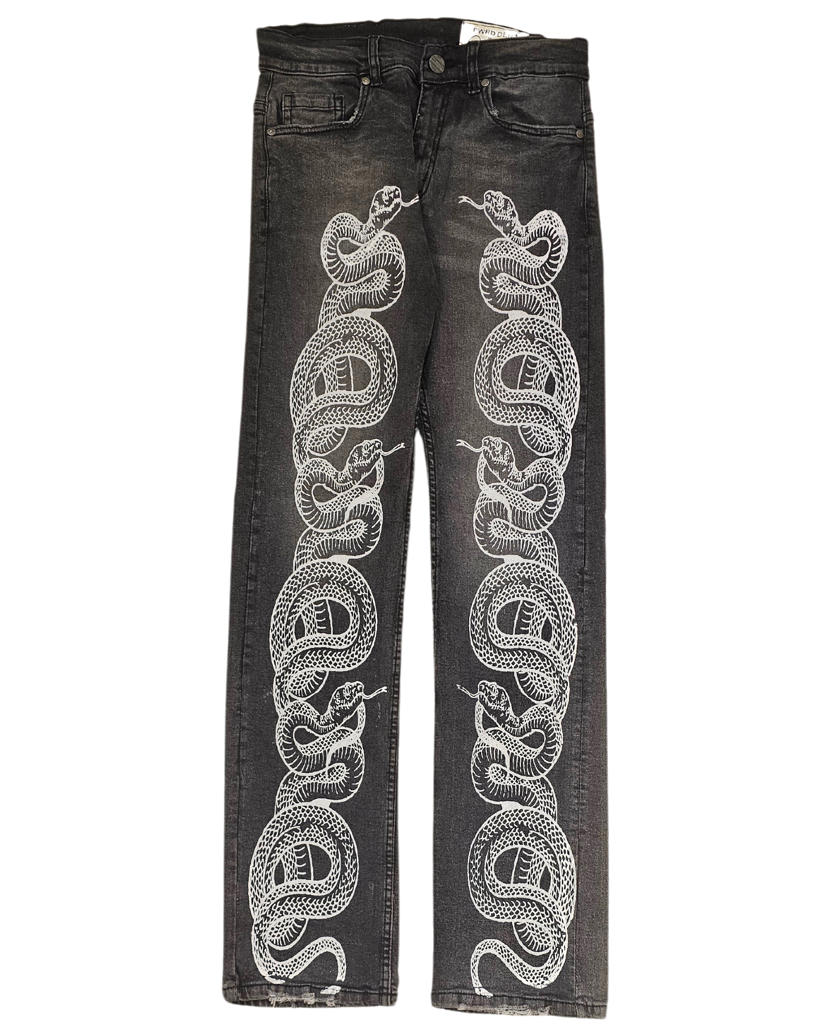 Snake Printed Denim Jean