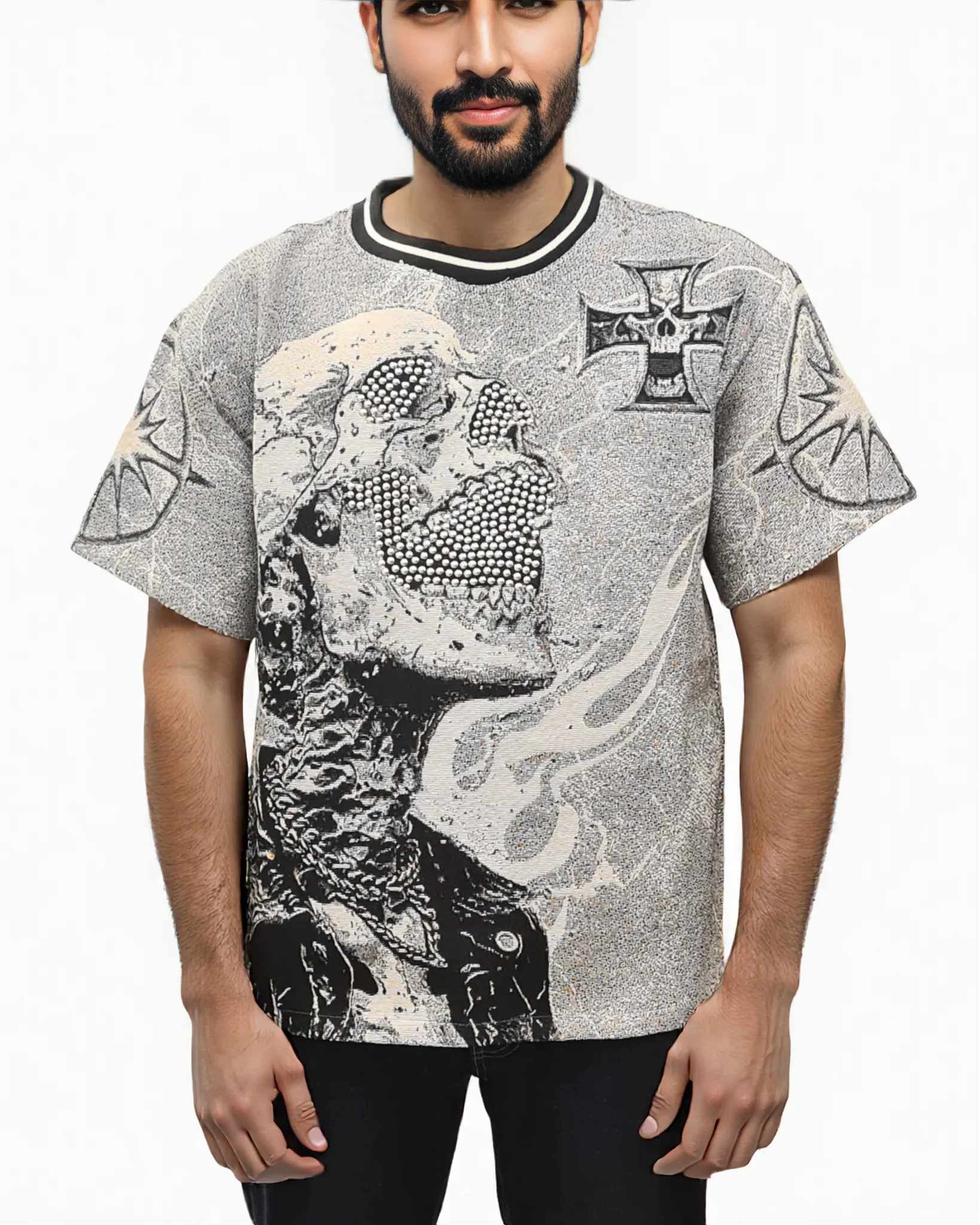 Screaming Skull Rhinestone Shirt