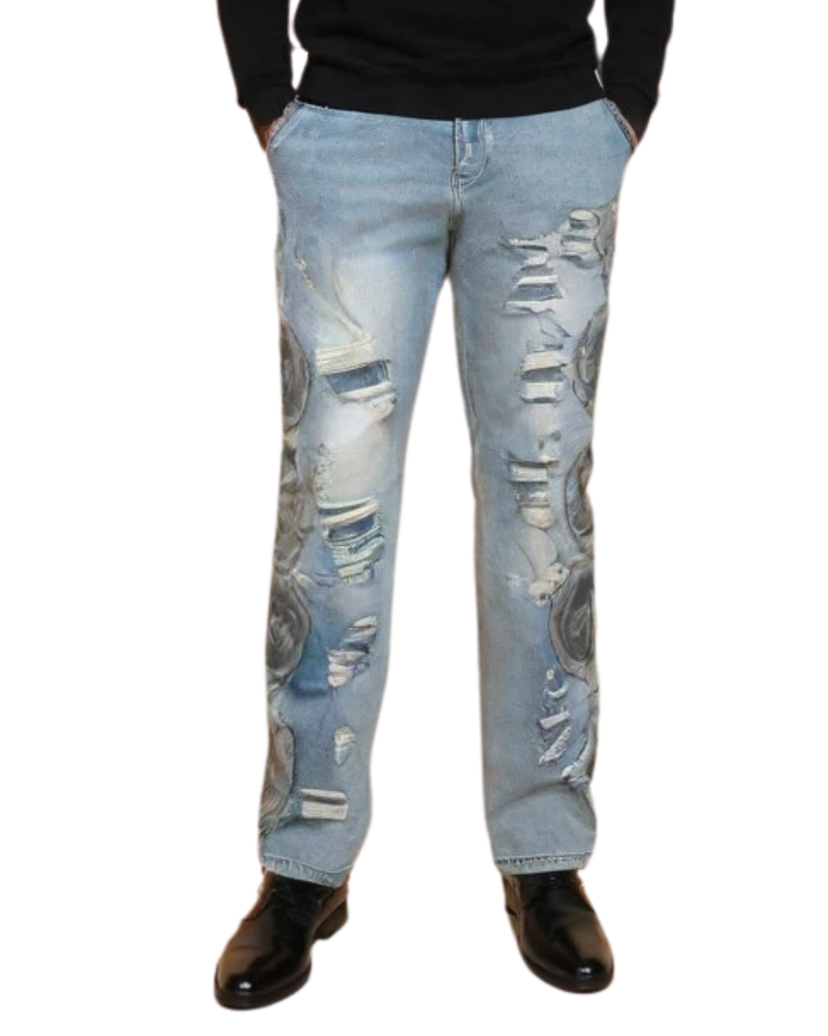 Floral Relaxed Fit Jeans M8207D