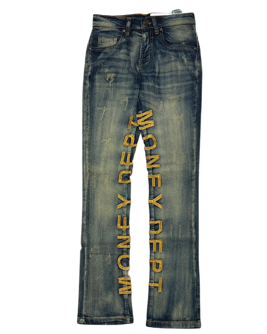 Painted Money Dept Stacked Denim Jeans 330065
