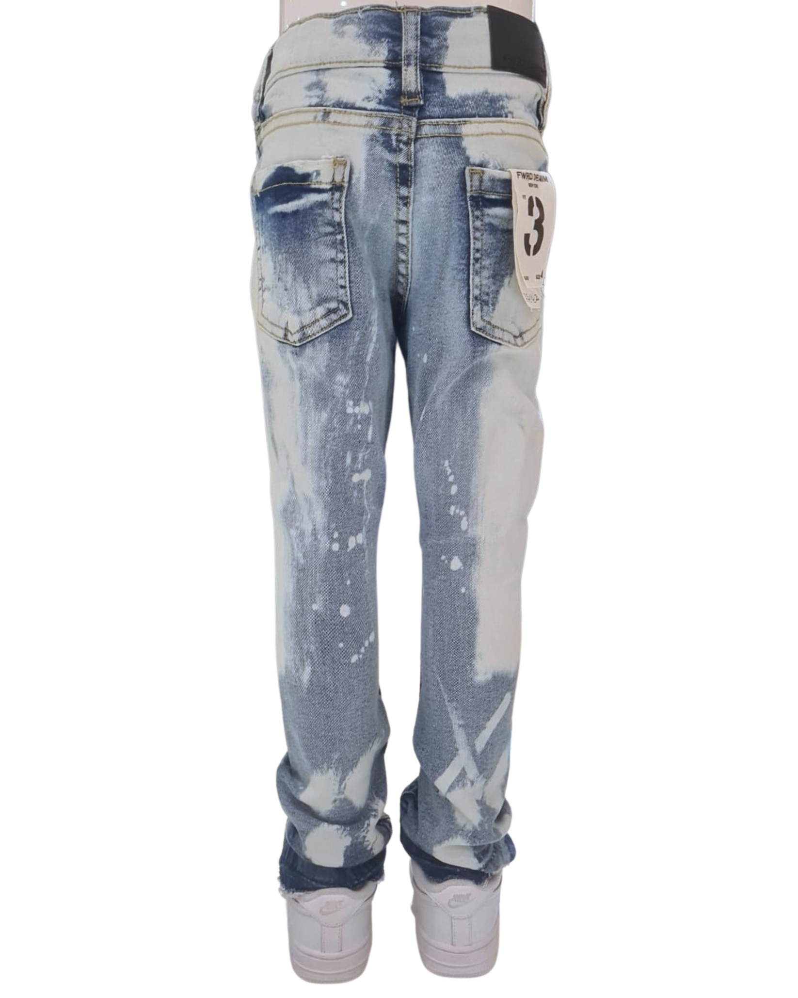 Kids Bleach Stacked Jeans 33979