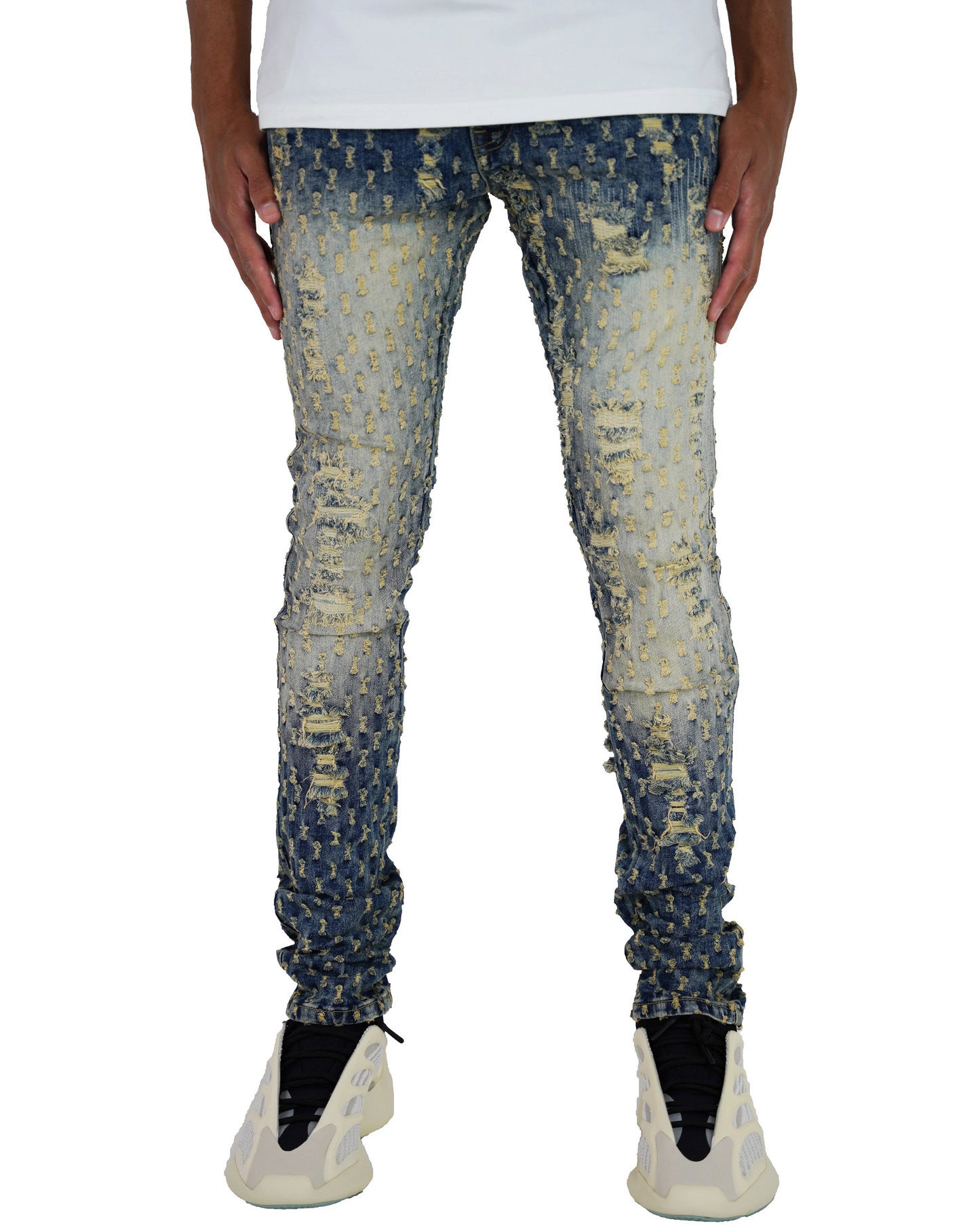 Heavy Pin Distressed Jeans 3472C