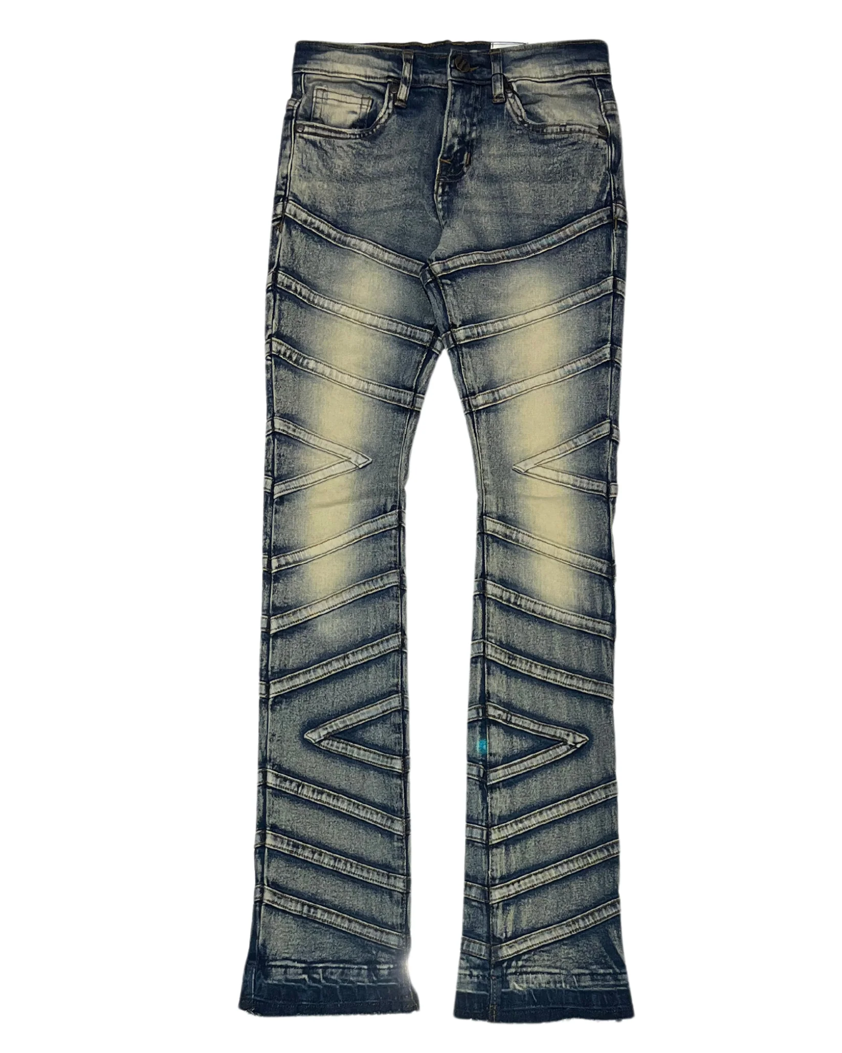 Zig Zag Stacked Denim Jeans