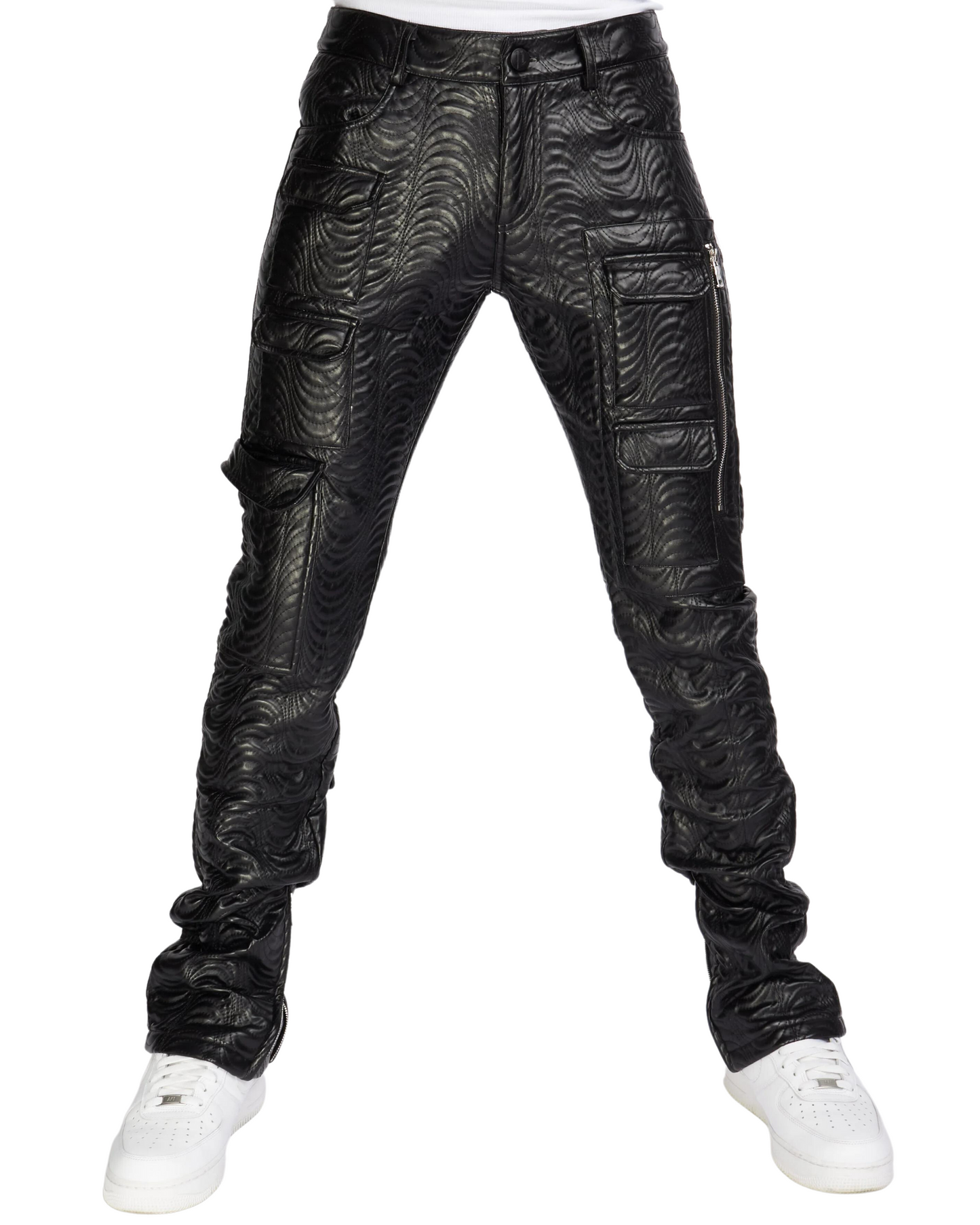 Murphy 551 PU Leather Stacked Jeans