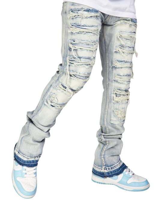 Distressed Stacked Jeans 5828