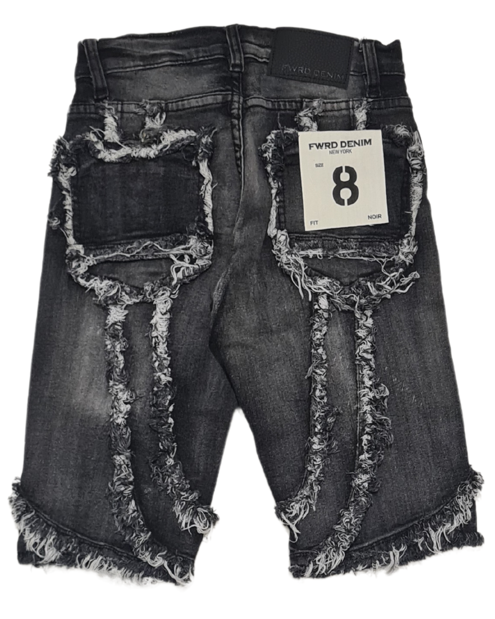 Kids Wavy Patchwork Denim Shorts 22924