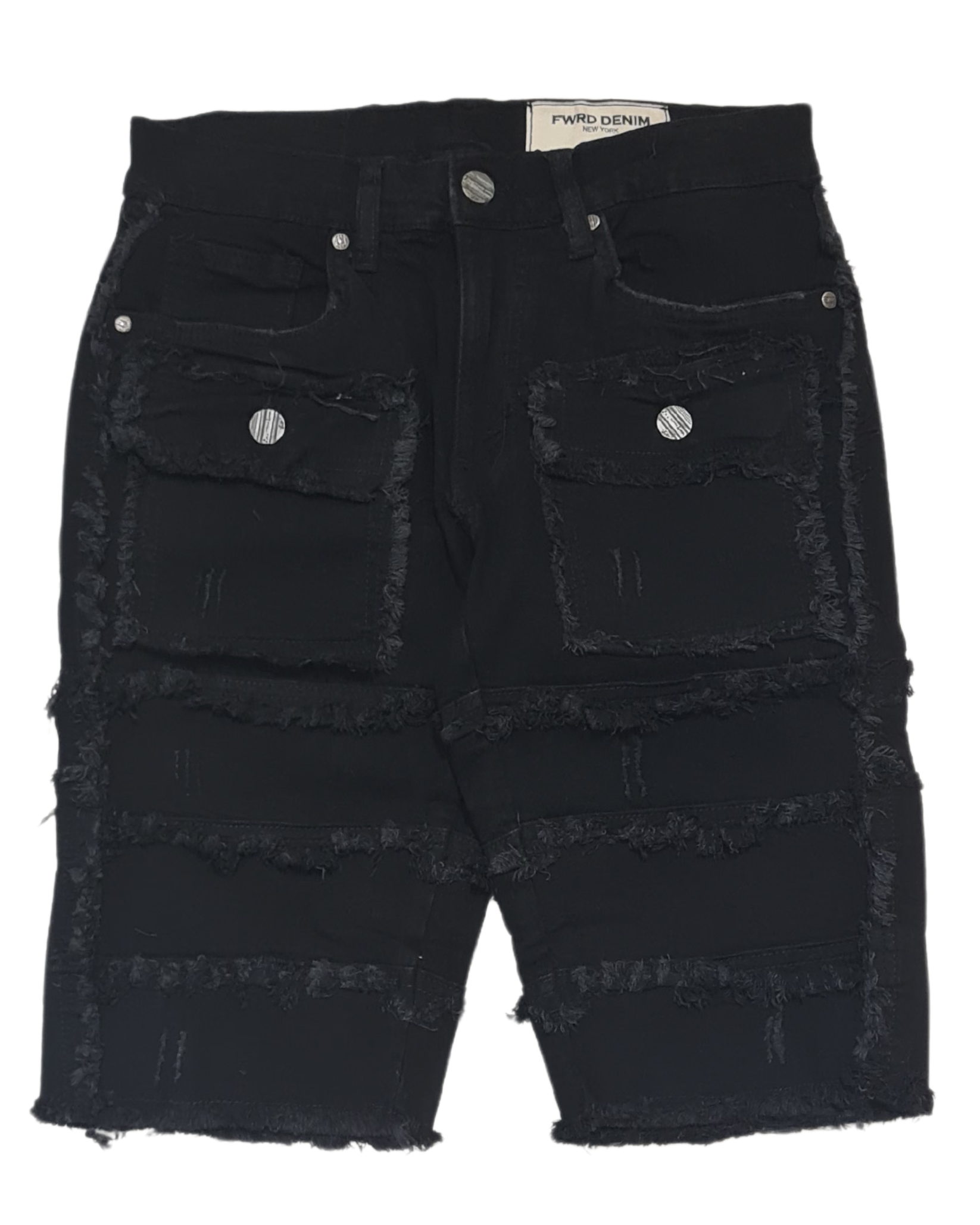 【massnoun】NOR WIDE BLACK DENIM SHORT PANTS Denim Shorts 22934