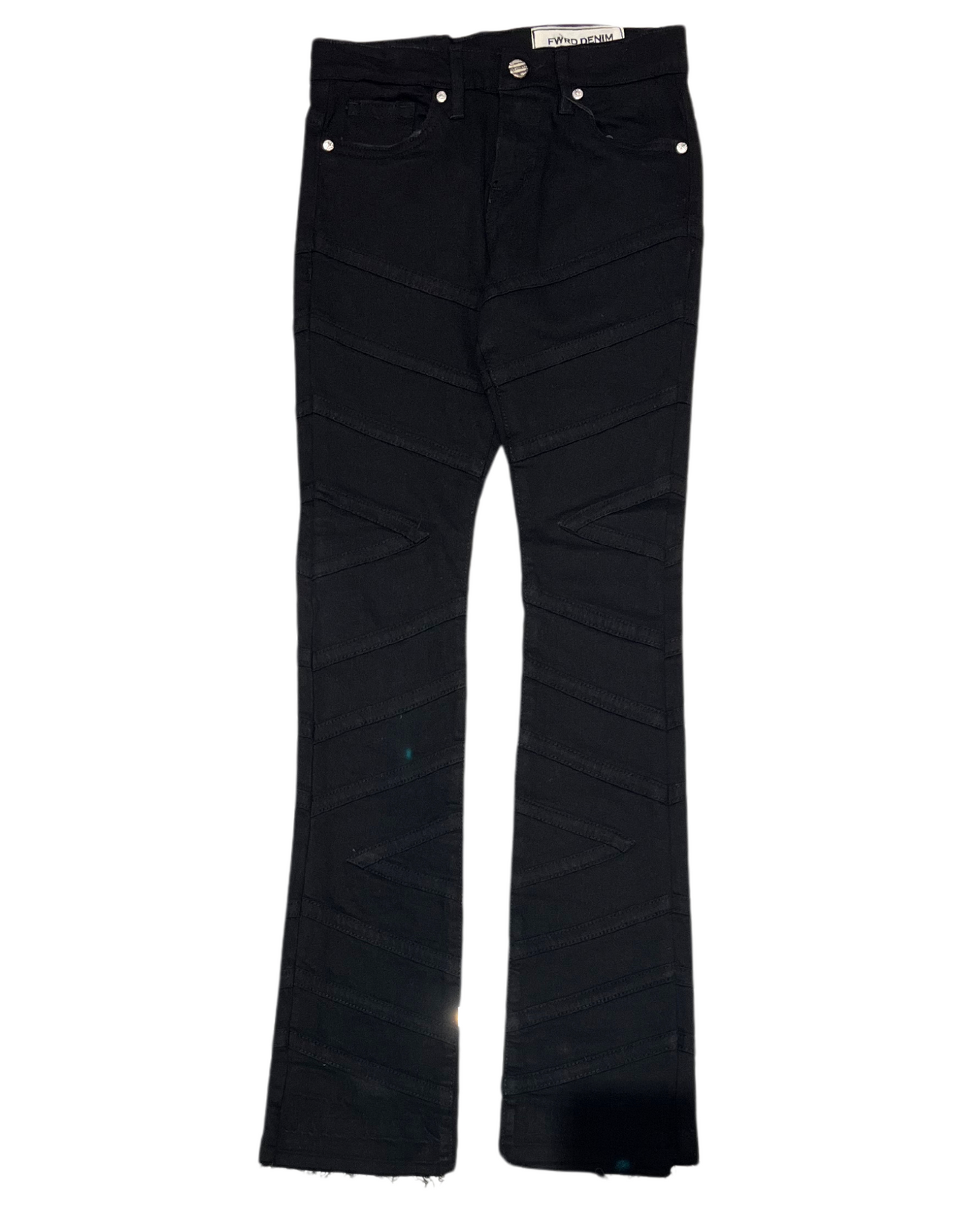 Kids Zig Zag Stacked Denim Jeans 33894