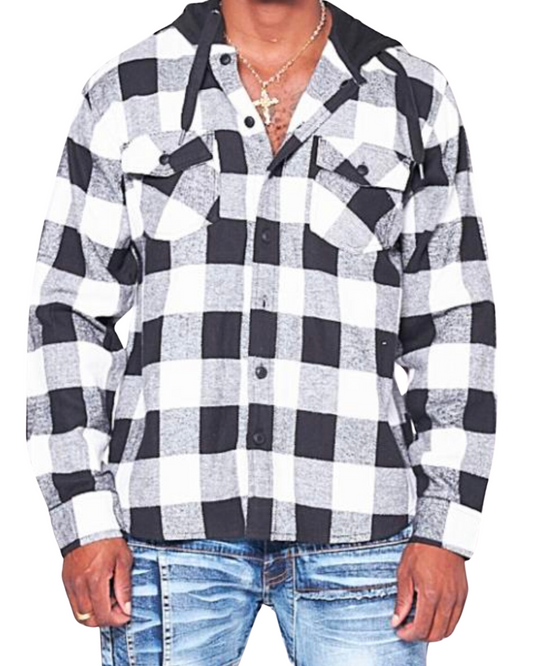 Hooded Flannel Shirt 11190