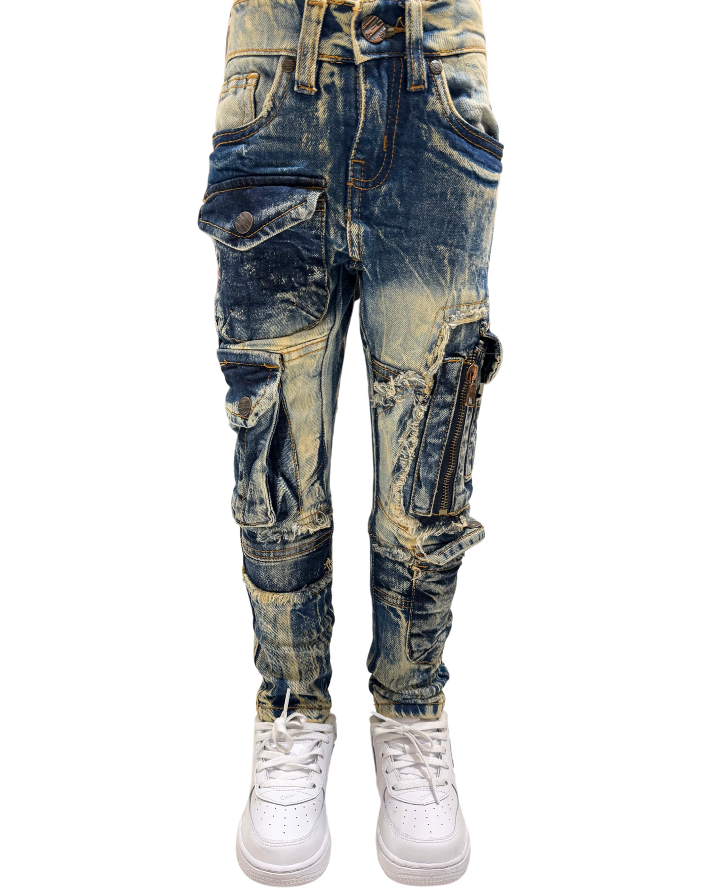 Kids Cargo Slim Fit Jeans 33945K – RAZA