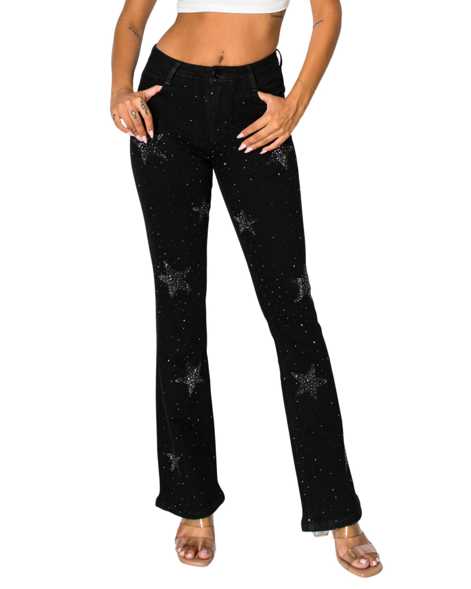 Star Embellished Boot Cut Jean 364