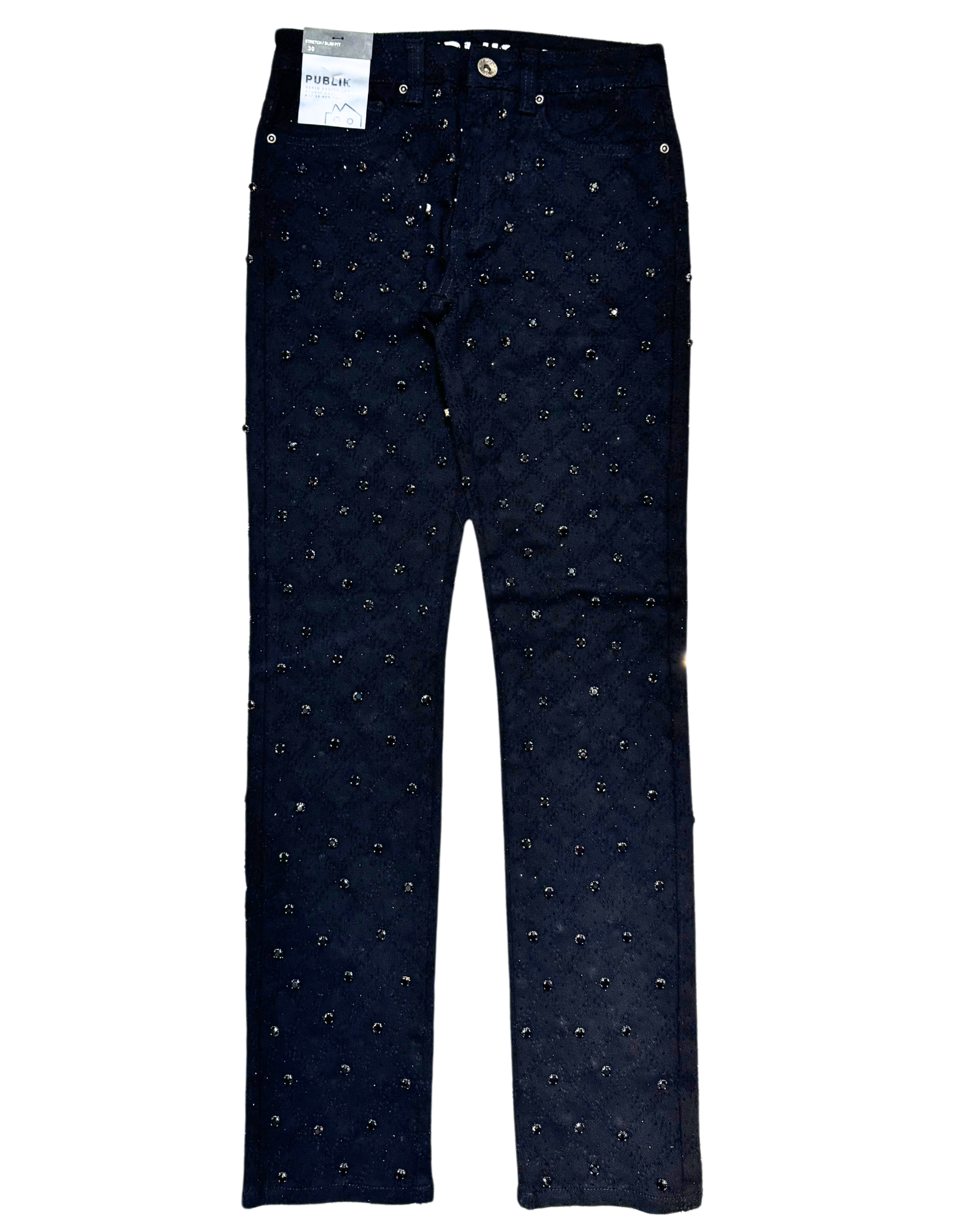 Rhinestone Slim Fit Jeans