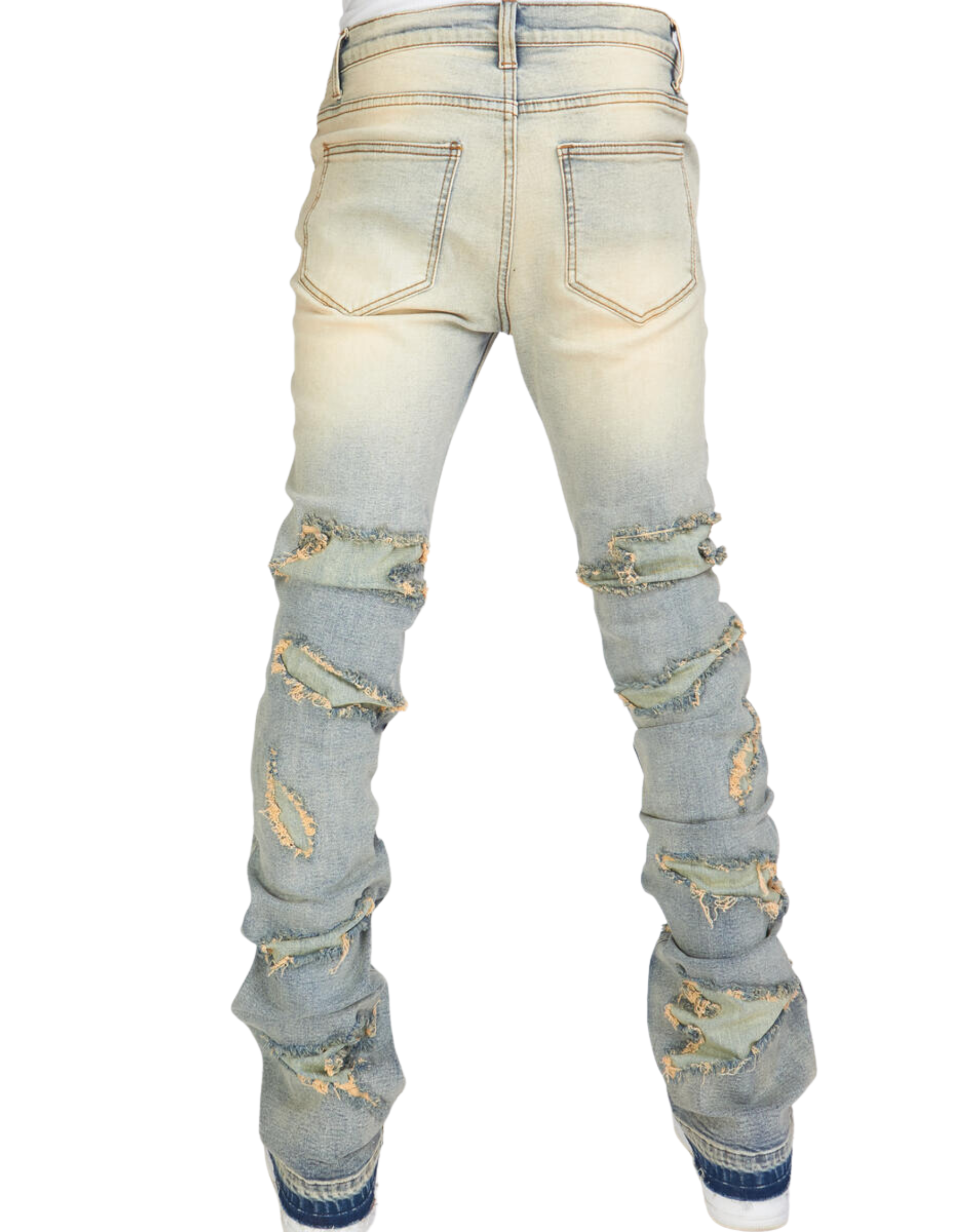 Galil 503 Stacked Distressed Denim Jeans