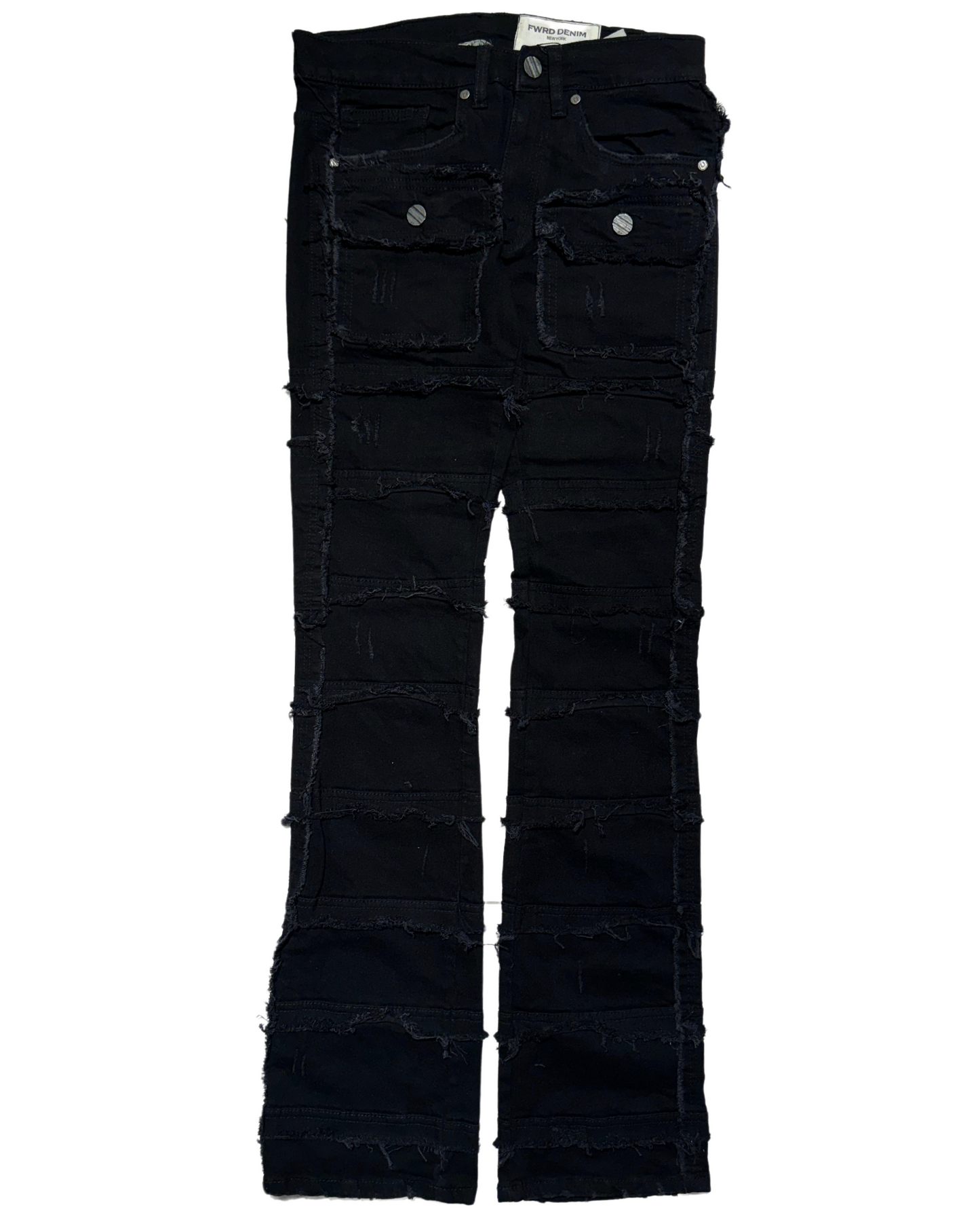 Patchwork Stacked Jeans 33958
