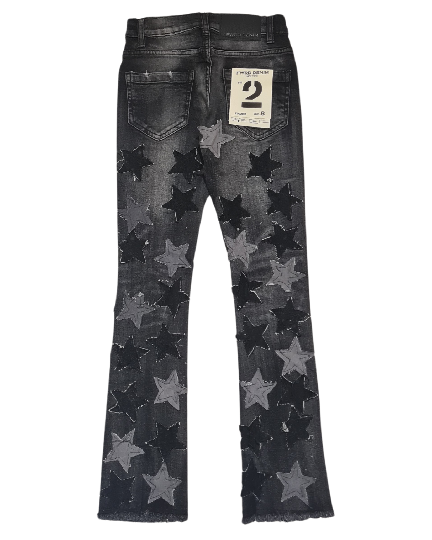 Kids Star Patchwork Stacked Jeans 330114