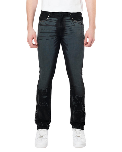 Slim Fit Flocked Jeans