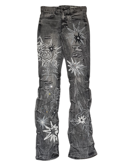 Rhinestone Slim Fit Jeans