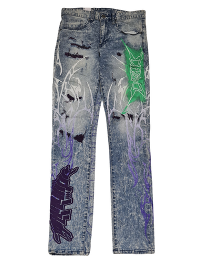 Tribal Print Memento Slim Fit Jeans