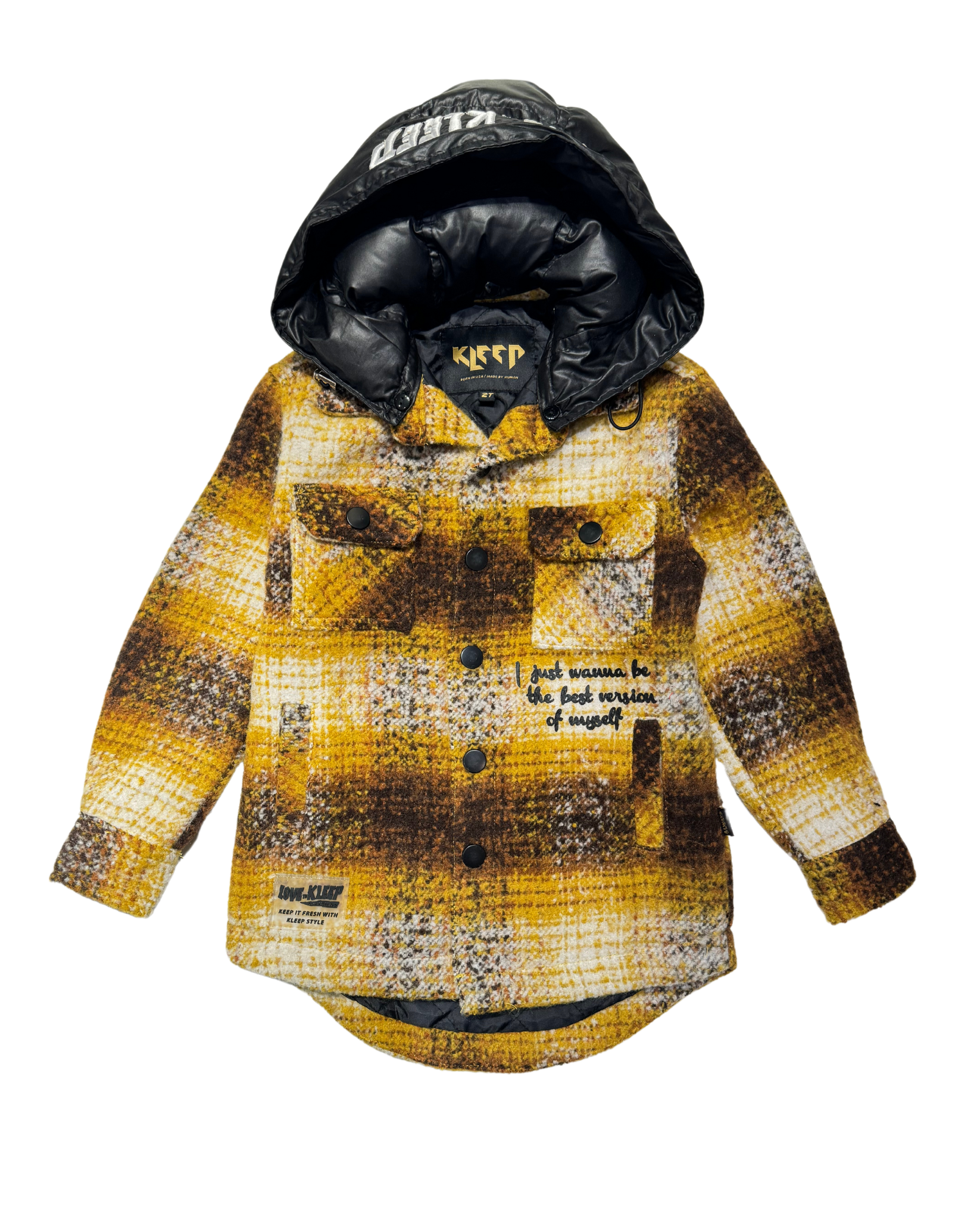 Kids Hooded Heavy Flannel Shirket