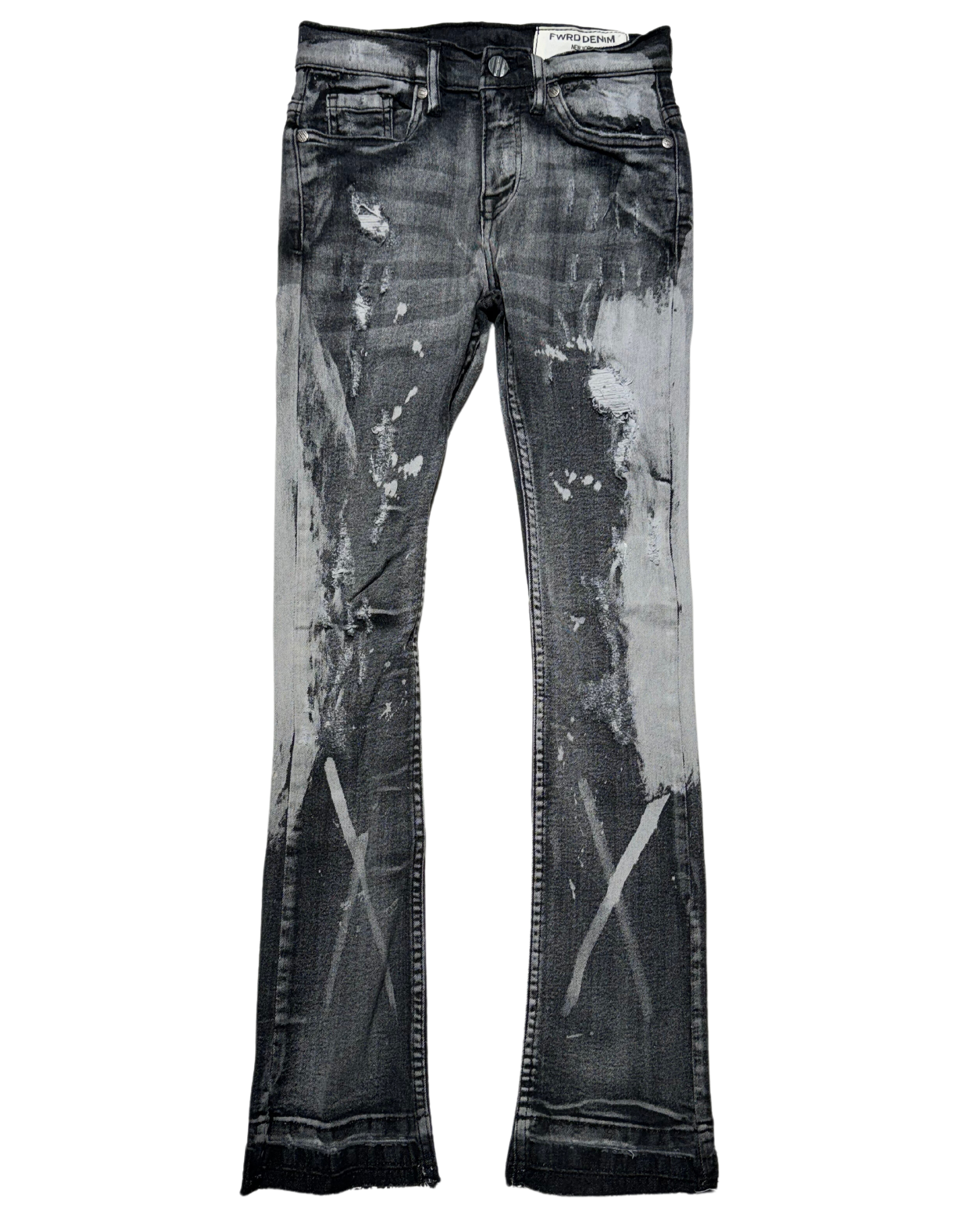 Kids Bleach Stacked Jeans 33979