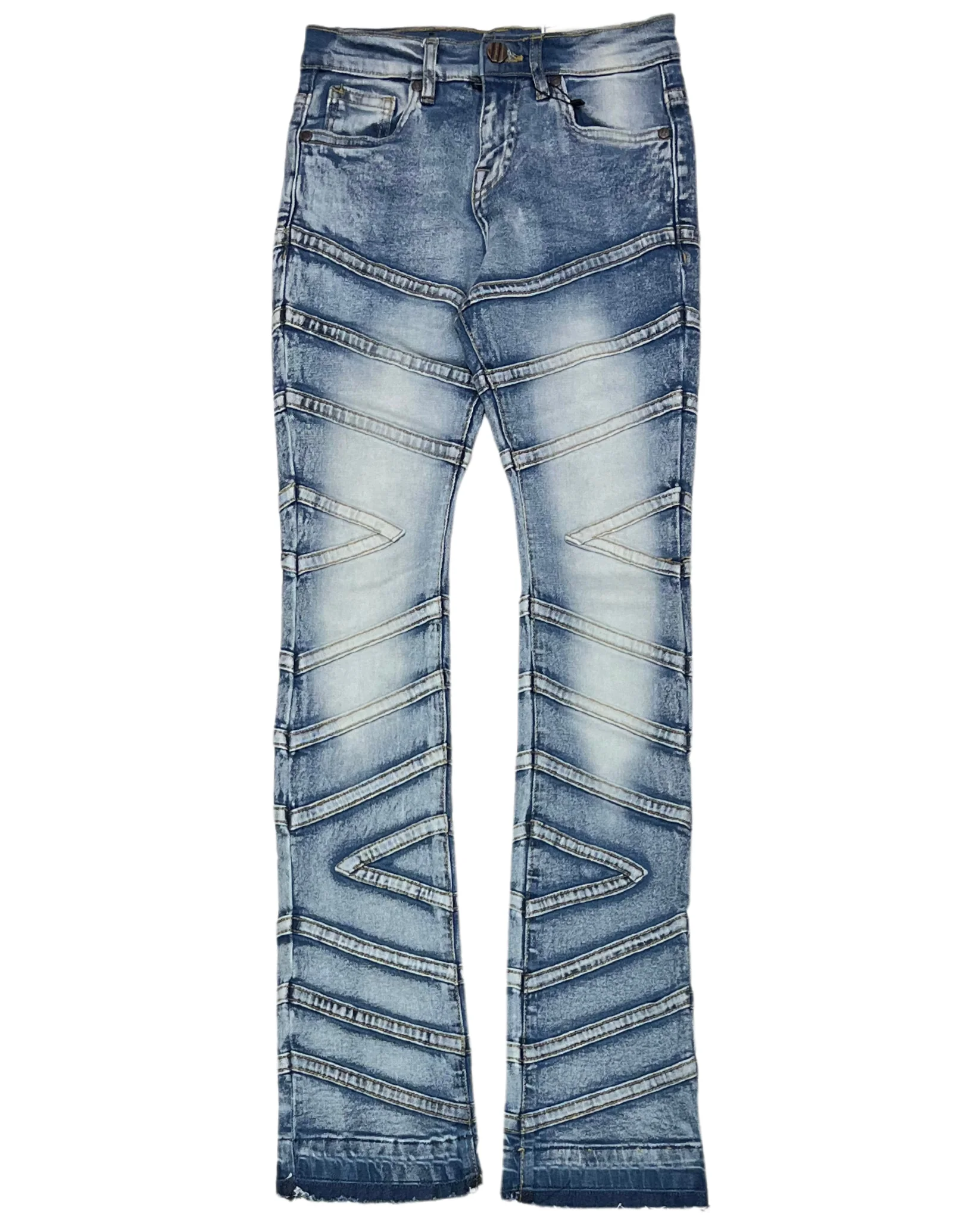 Zig Zag Stacked Denim Jeans