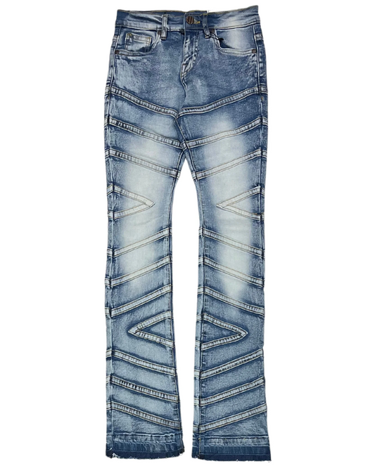 Zig Zag Stacked Denim Jeans