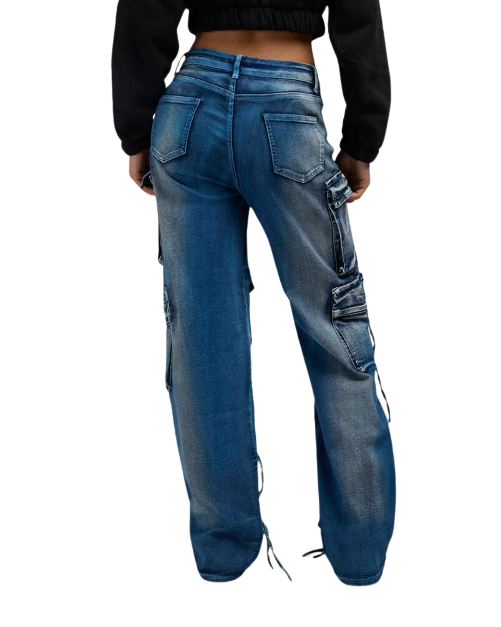 Colored Washed Cargo Denim