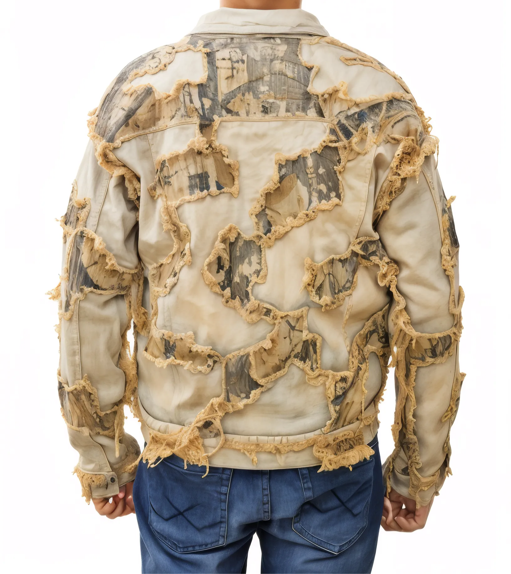 Denim Camo Patch Jacket