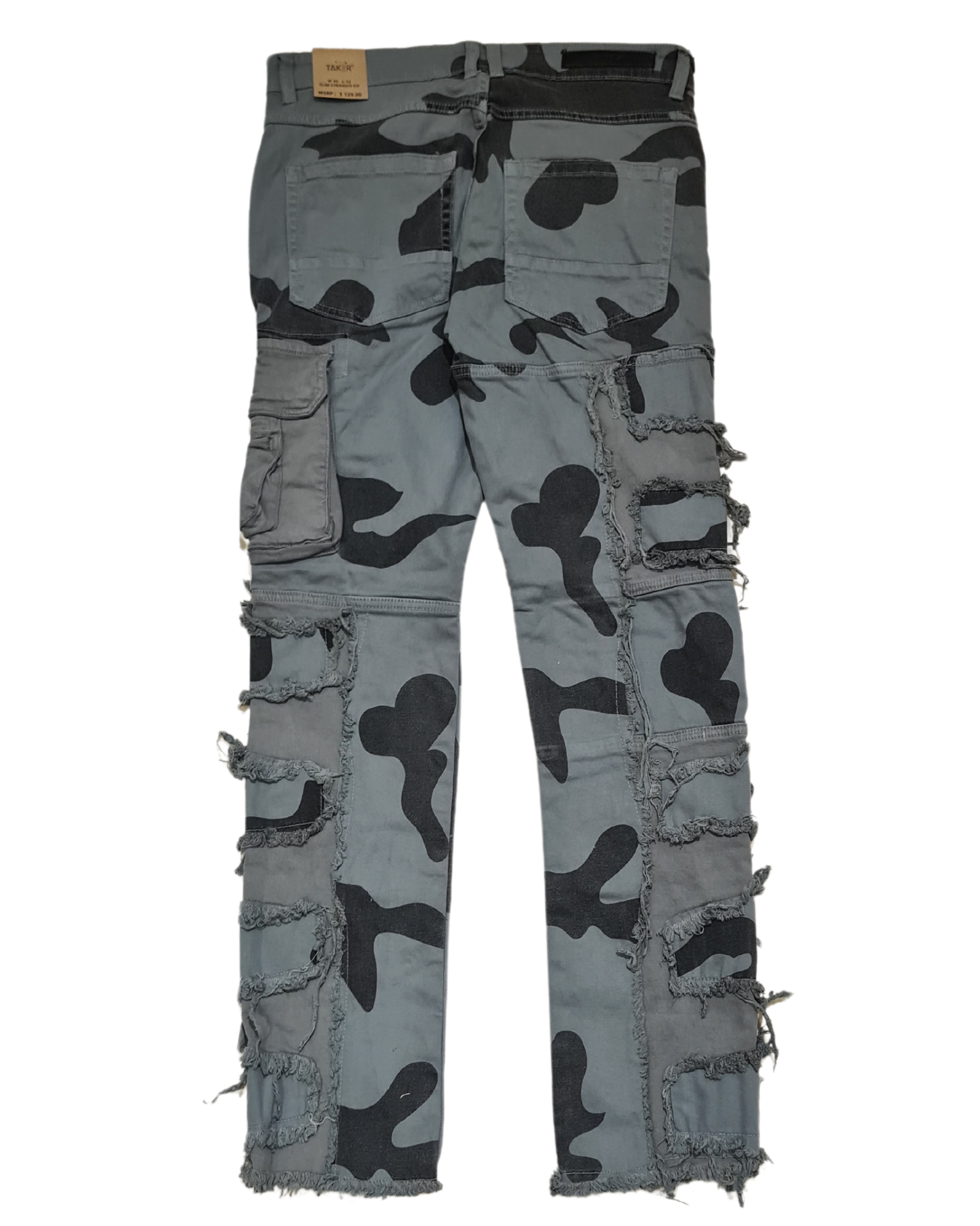 Straight Cargo Camo Jeans T4034