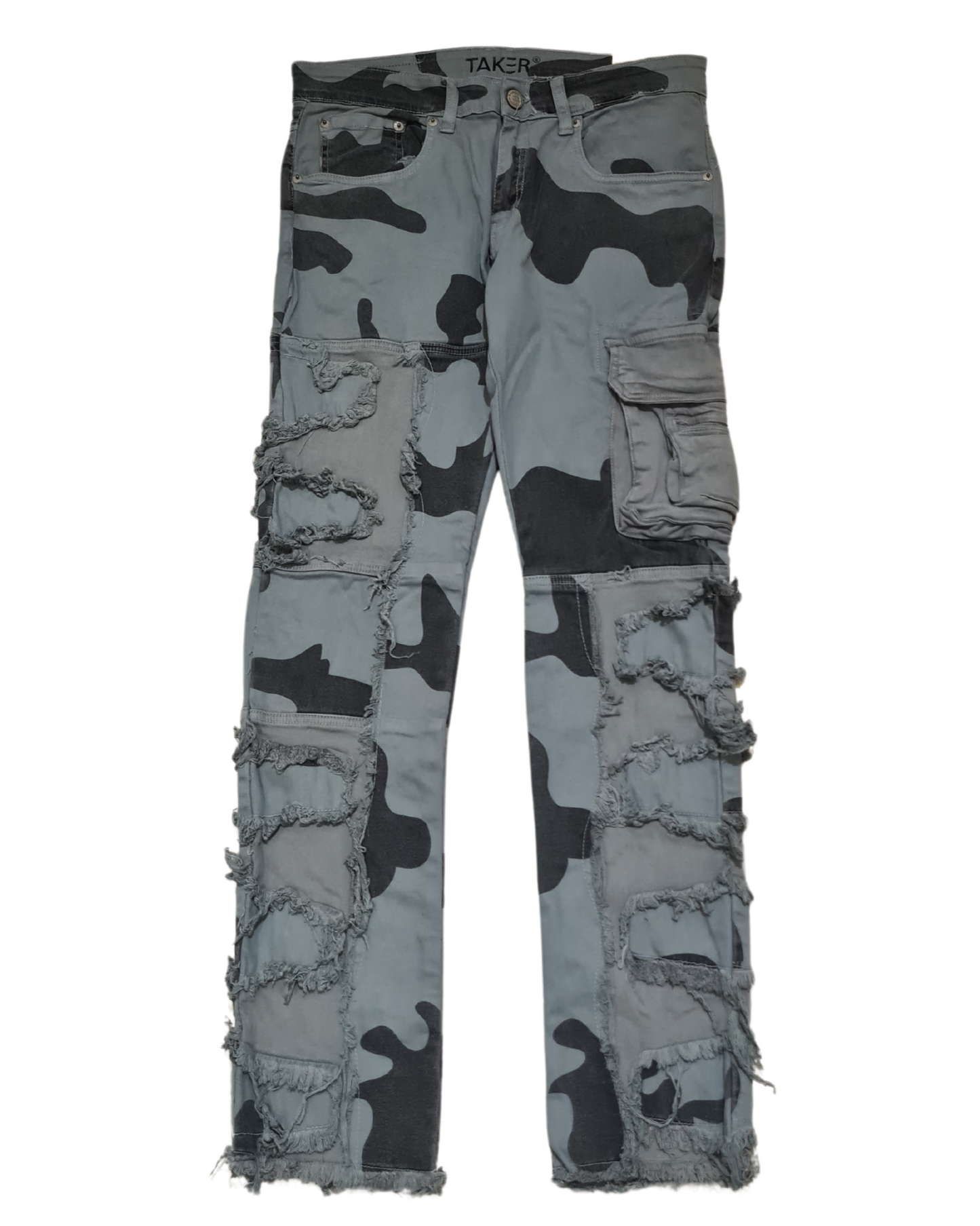 Straight Cargo Camo Jeans T4034