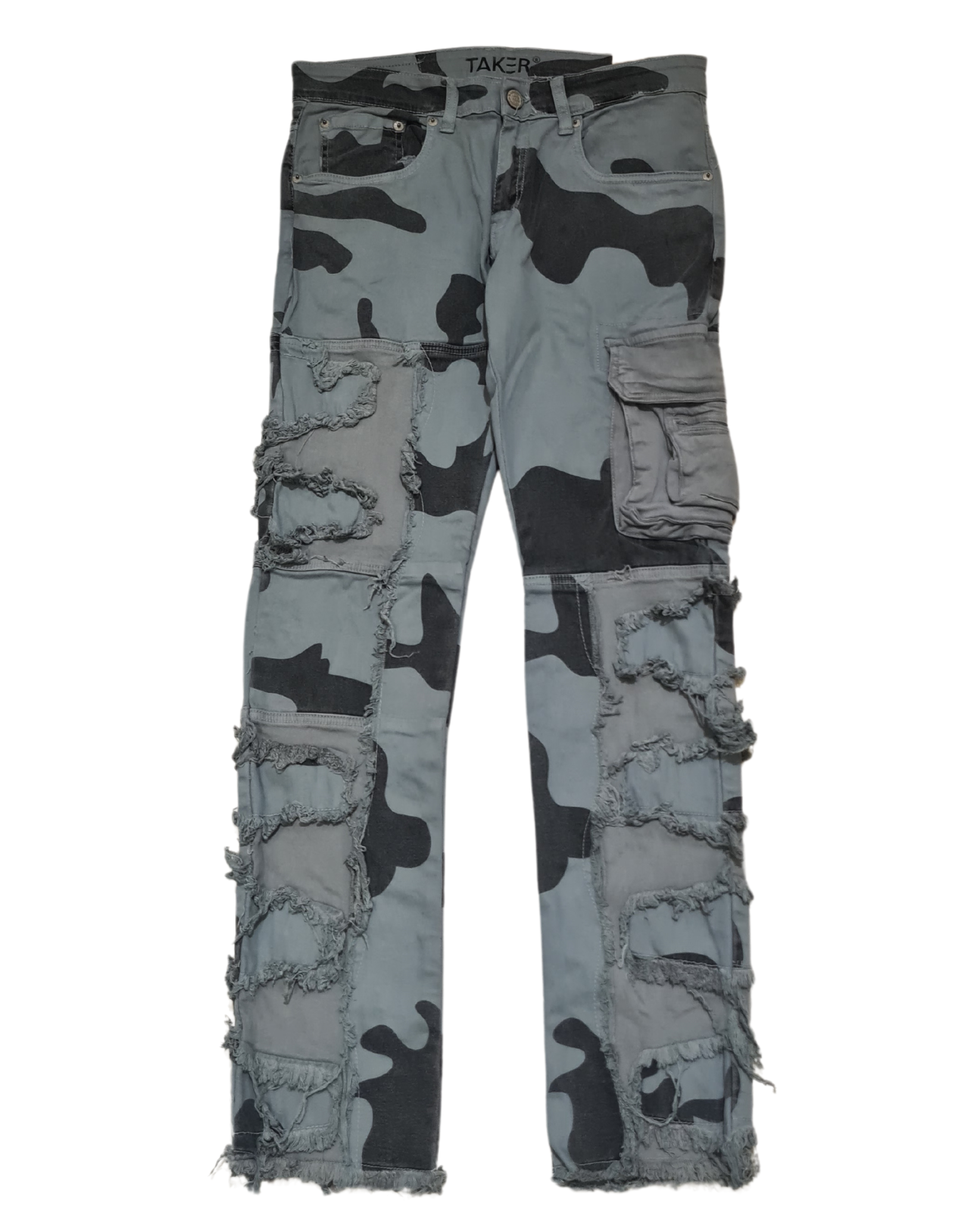 Straight Cargo Camo Jeans T4034