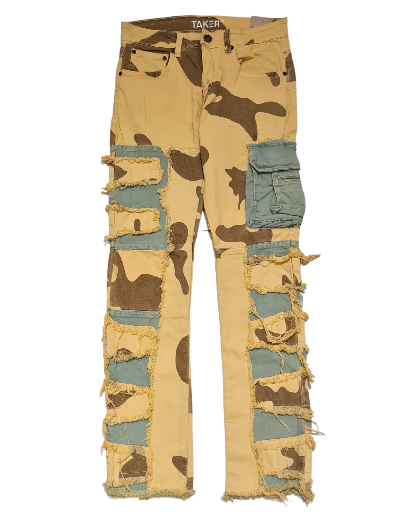 Straight Cargo Camo Jeans T4034