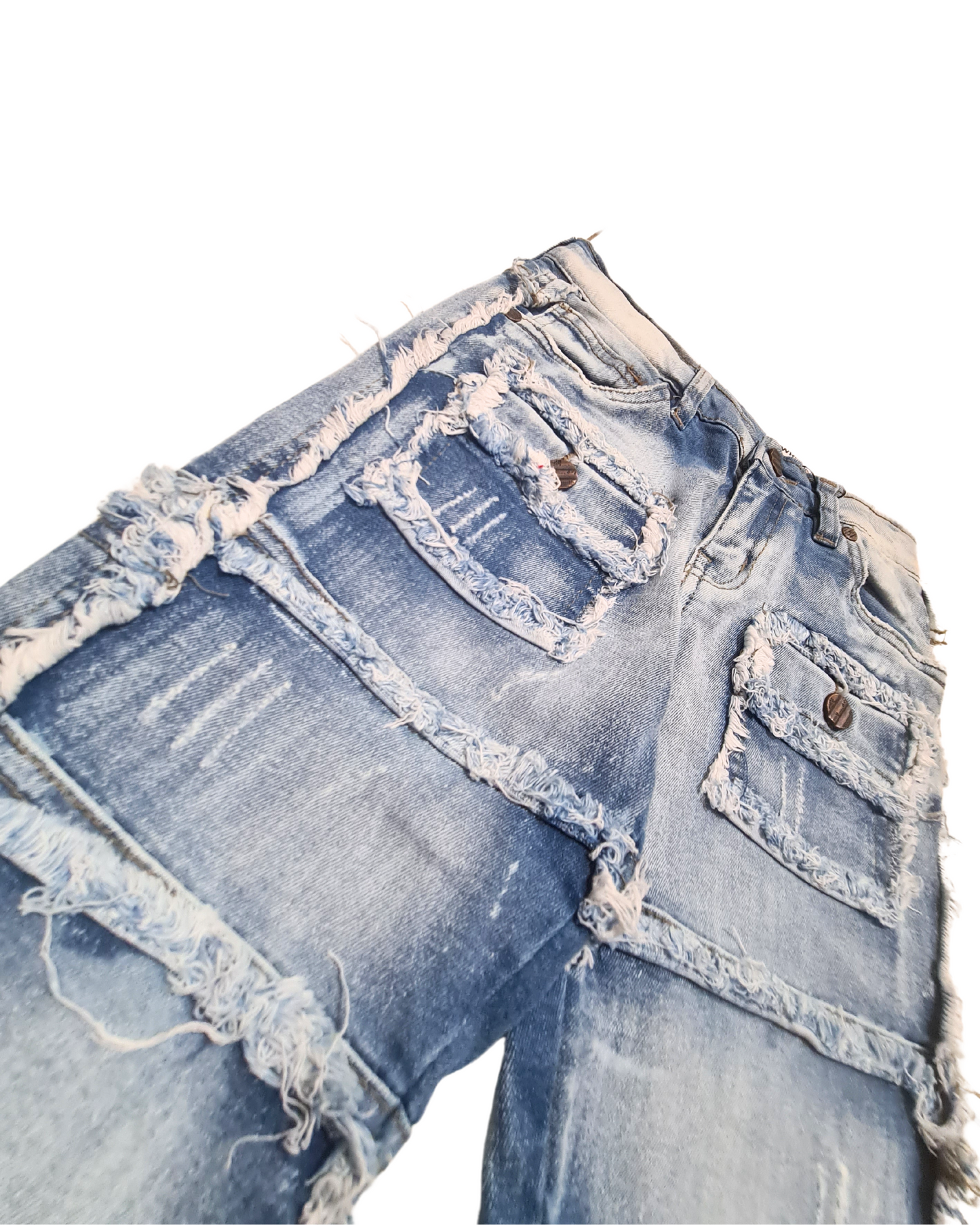 Kids Patchwork Stacked Jeans 33958K