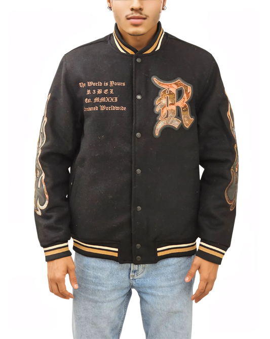 Tapestry Patch Varsity Jacket