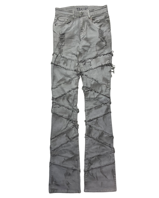 Smoke Pattern Stacked Jeans 2084