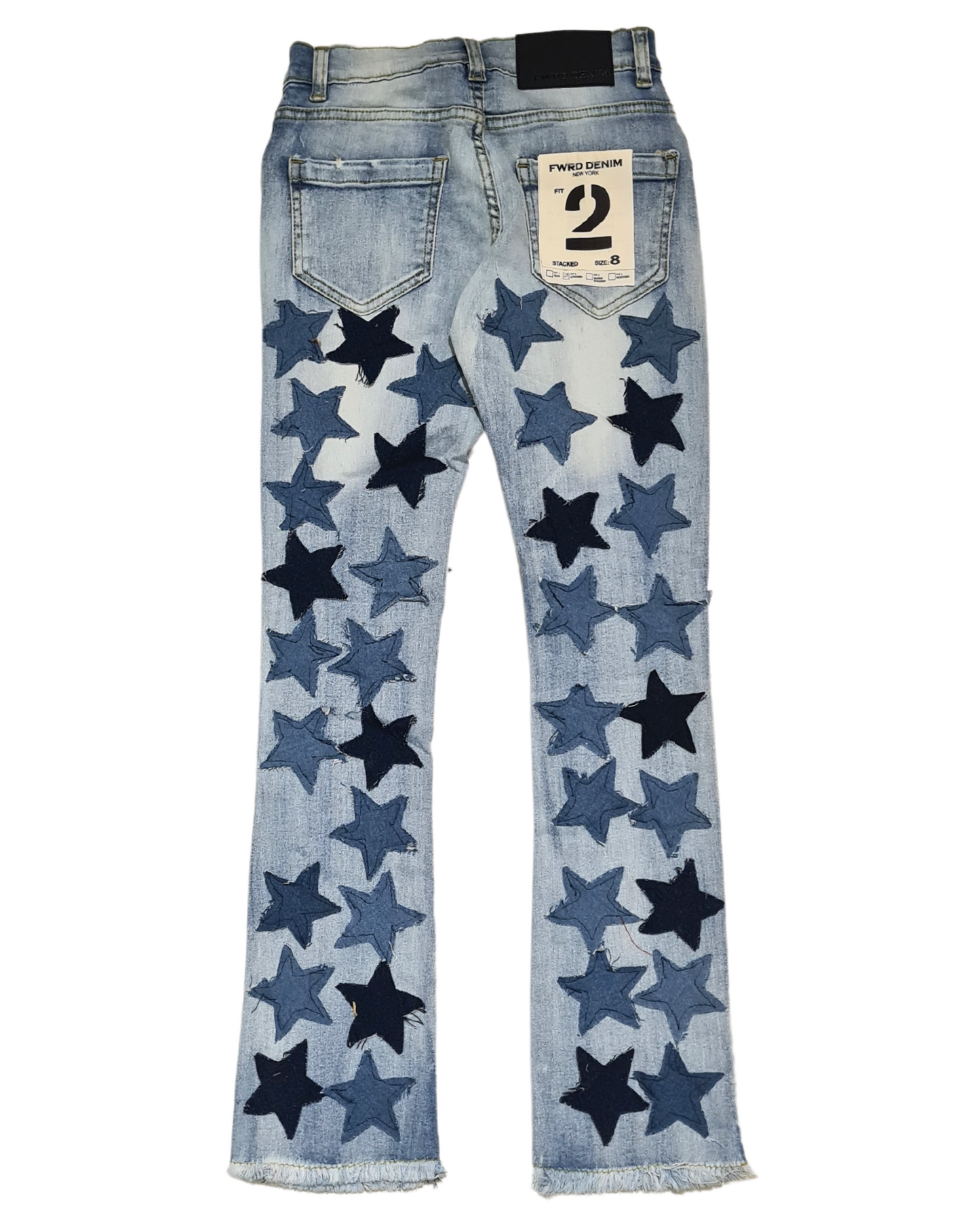 Kids Star Patchwork Stacked Jeans 330114