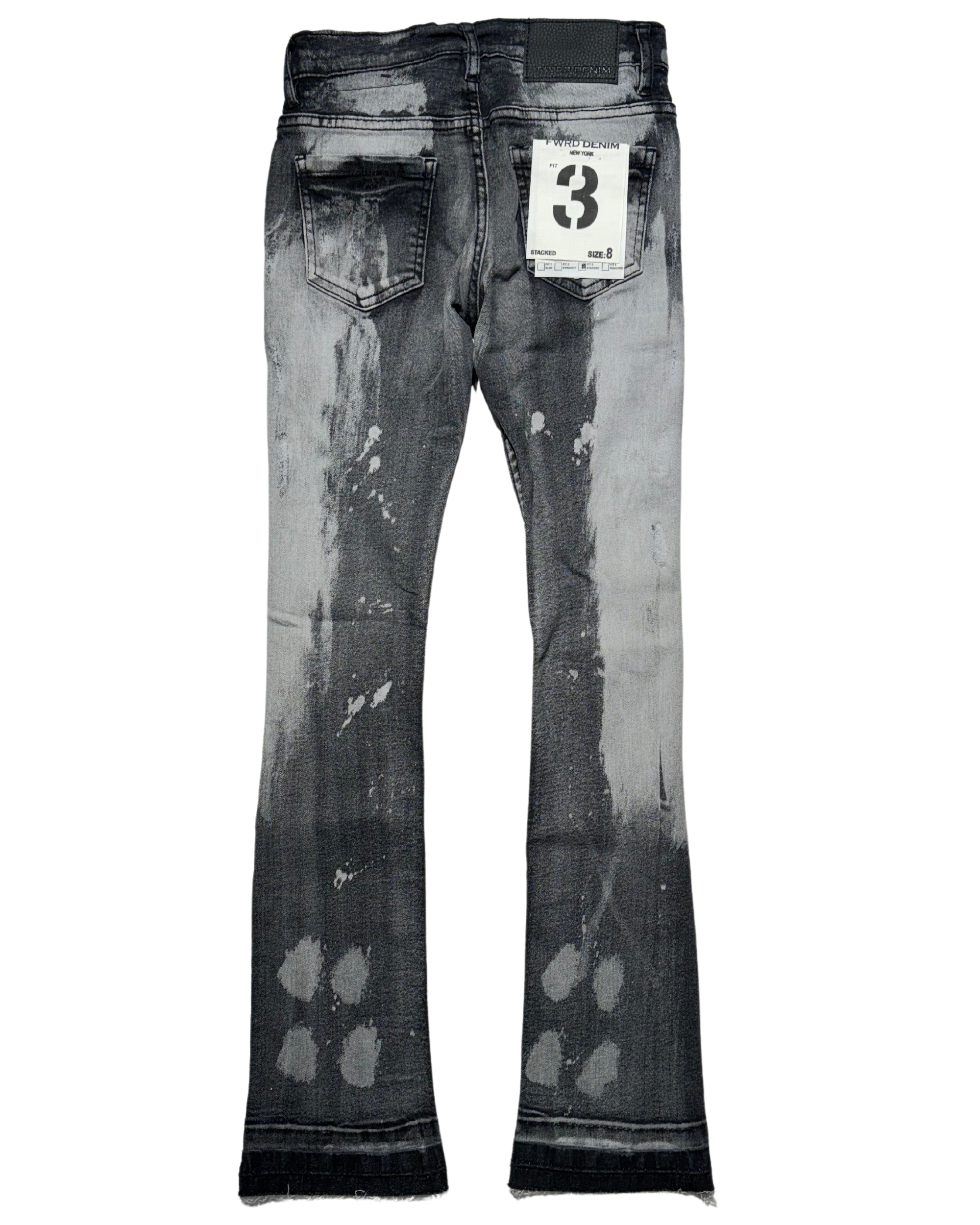 Kids Bleach Stacked Jeans 33979