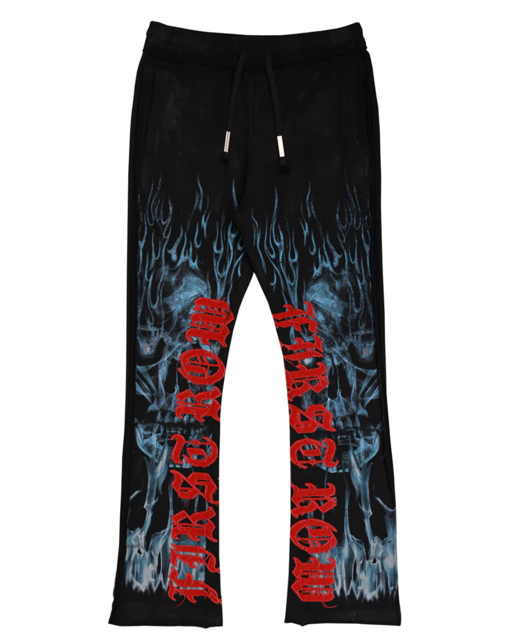 Wake Up And Fierce Flame Appliqué Flare Joggers