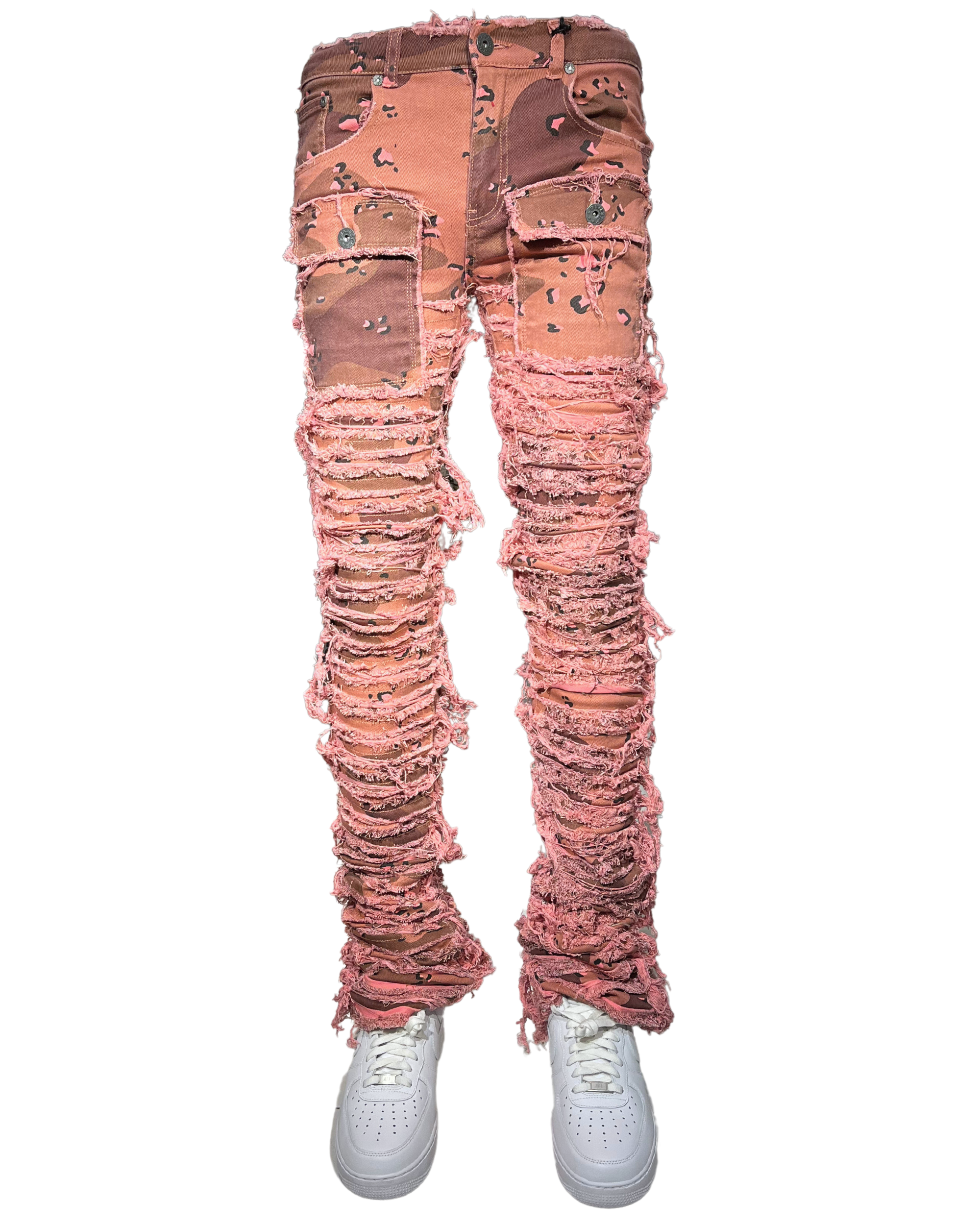 Nirvana Rip & Frayed Camo Stacked Jeans DL2260