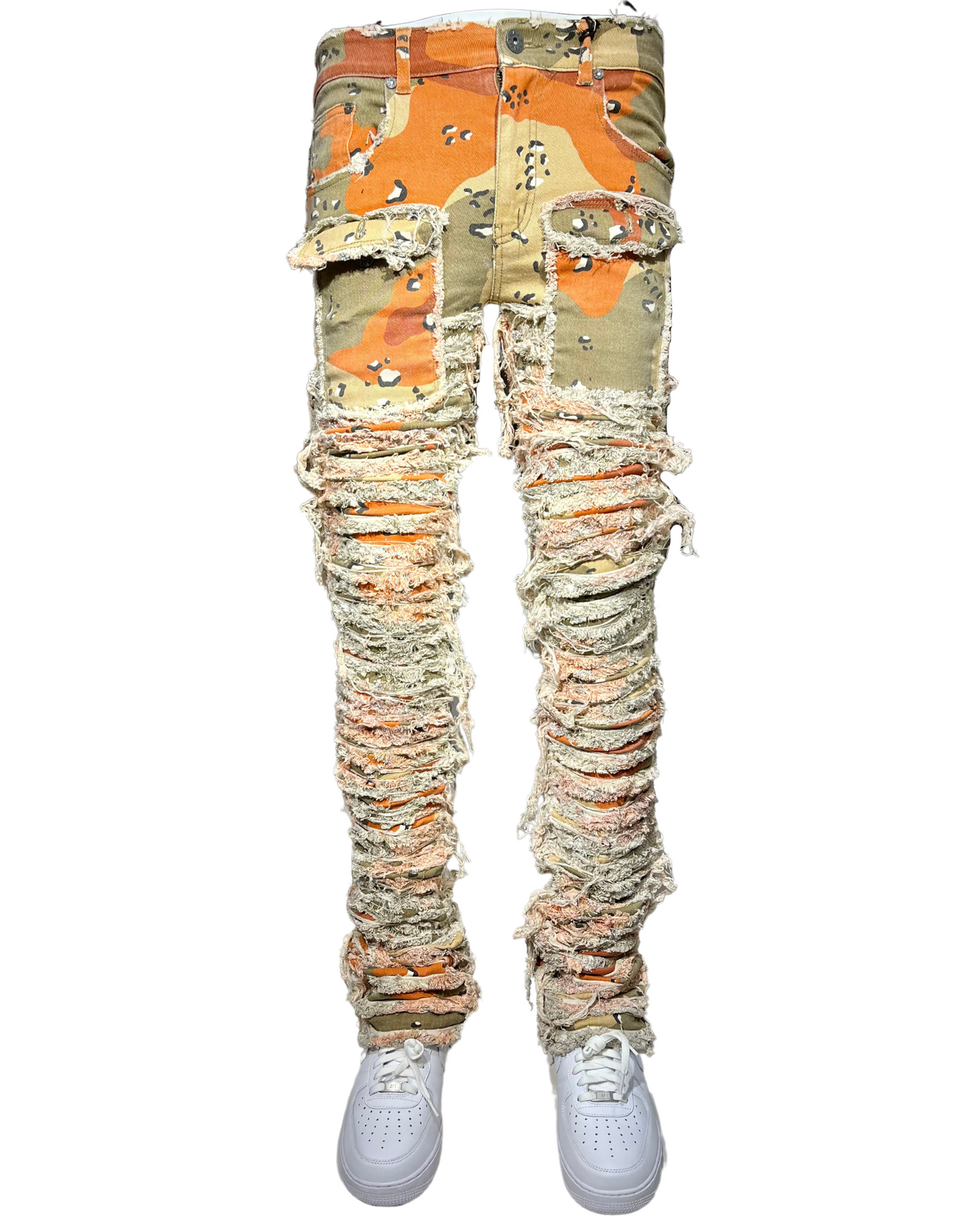 Nirvana Rip & Frayed Camo Stacked Jeans DL2260