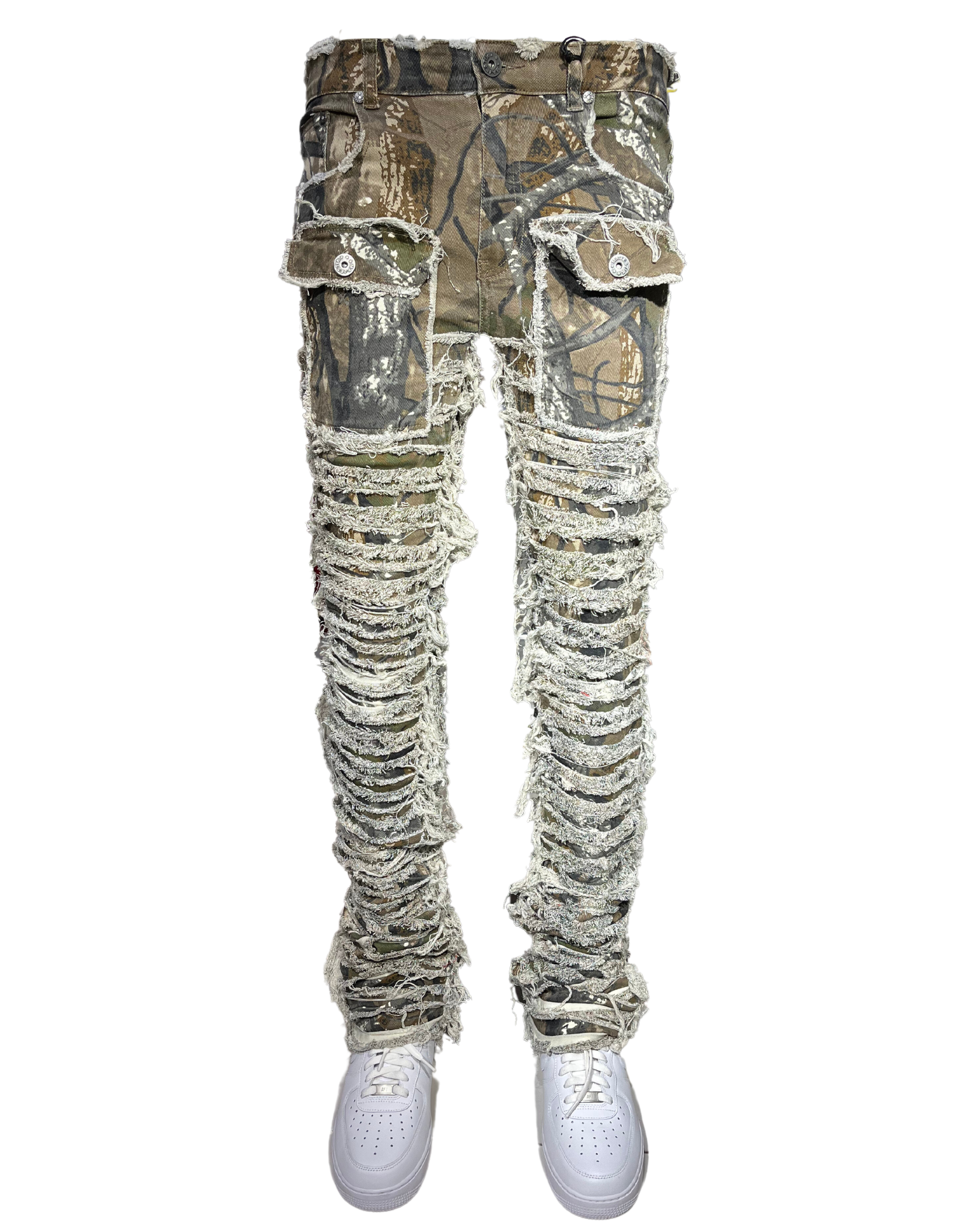 Nirvana Rip & Frayed Camo Stacked Jeans DL2260