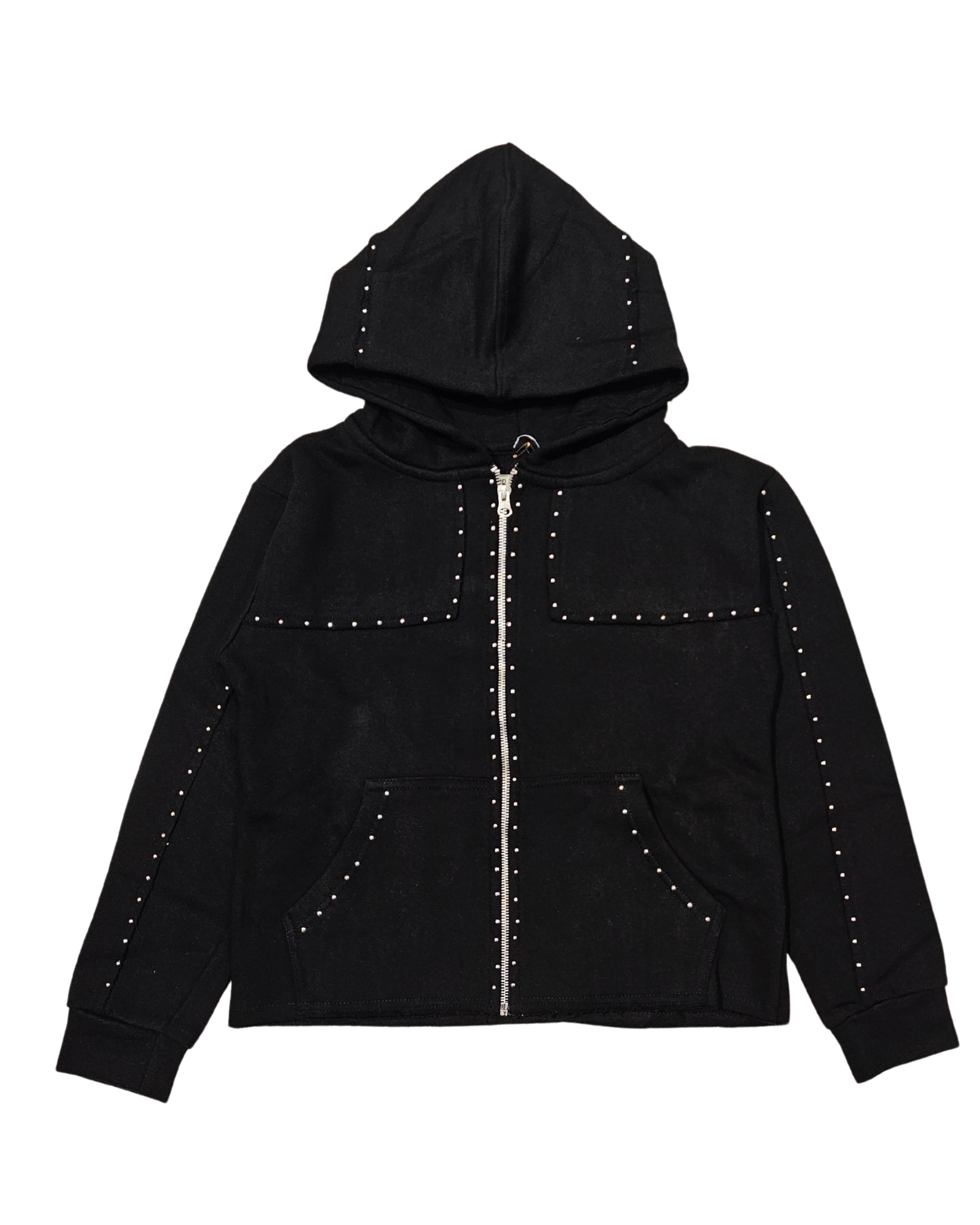 Kids Rhinestone Crop Hoodie 10590
