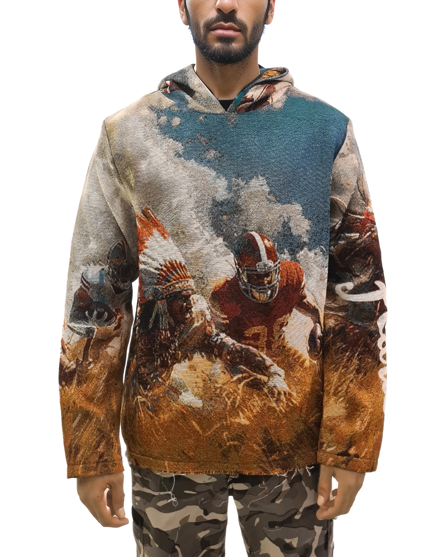 Football Tapestry Jacquard Hoodie