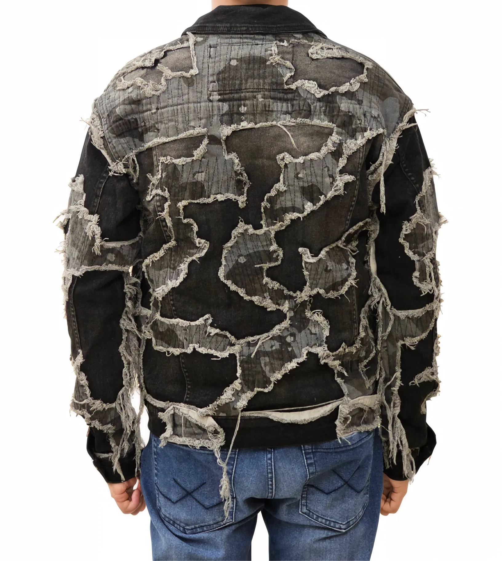 Denim Camo Patch Jacket